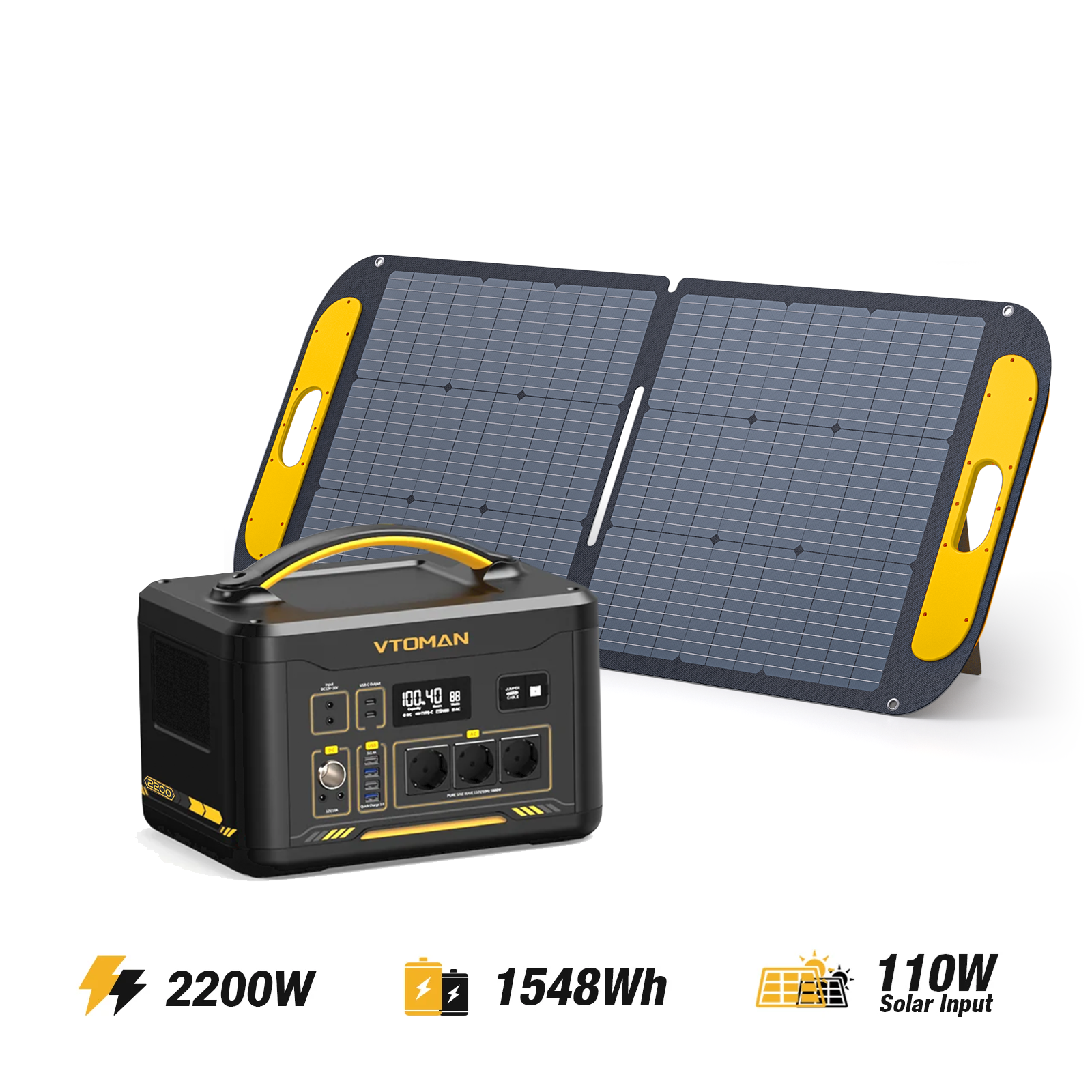 Solargenerator VTOMAN Jump 2200/1548 Wh 110 W
