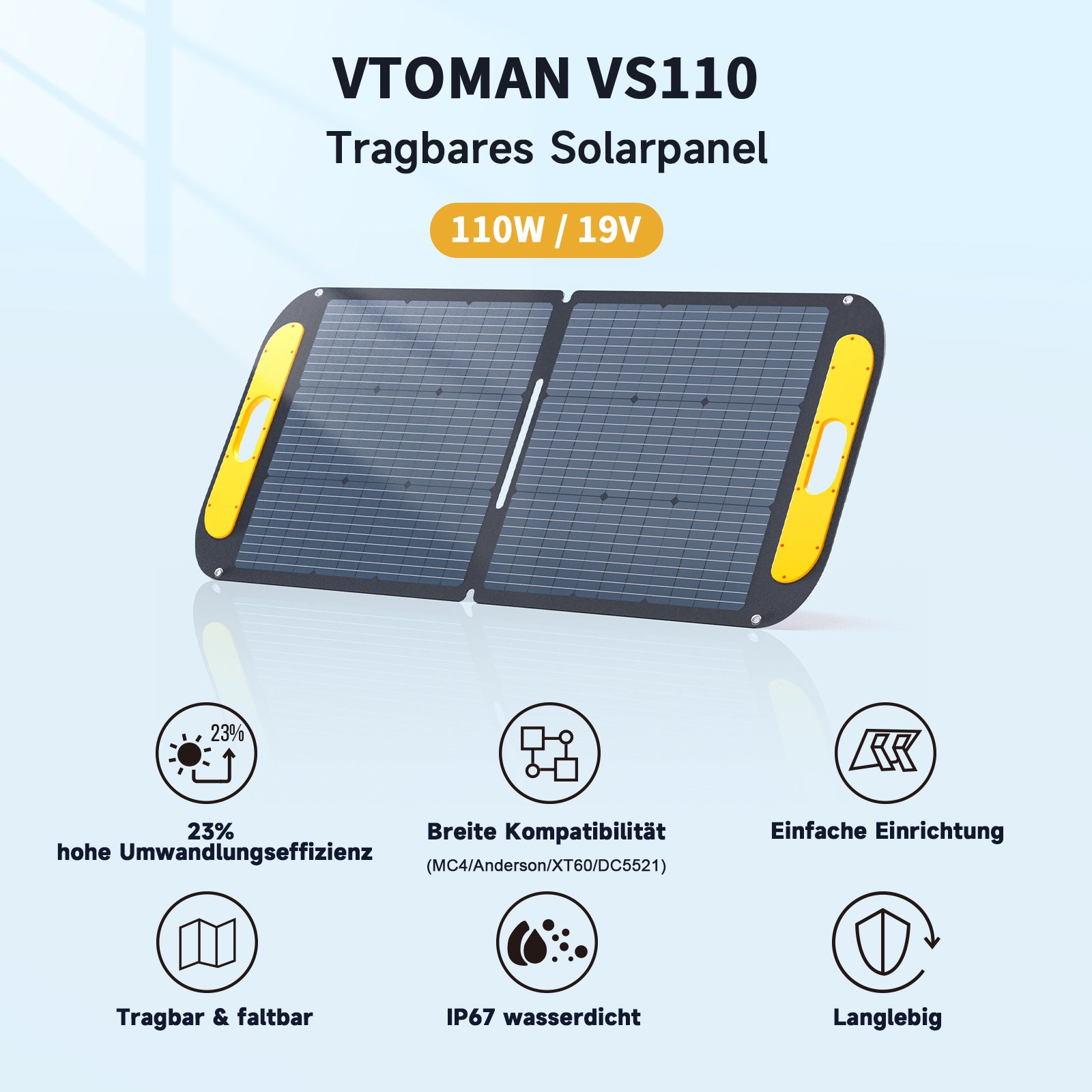 VTOMAN 110W Faltbares tragbares Solarpanel
