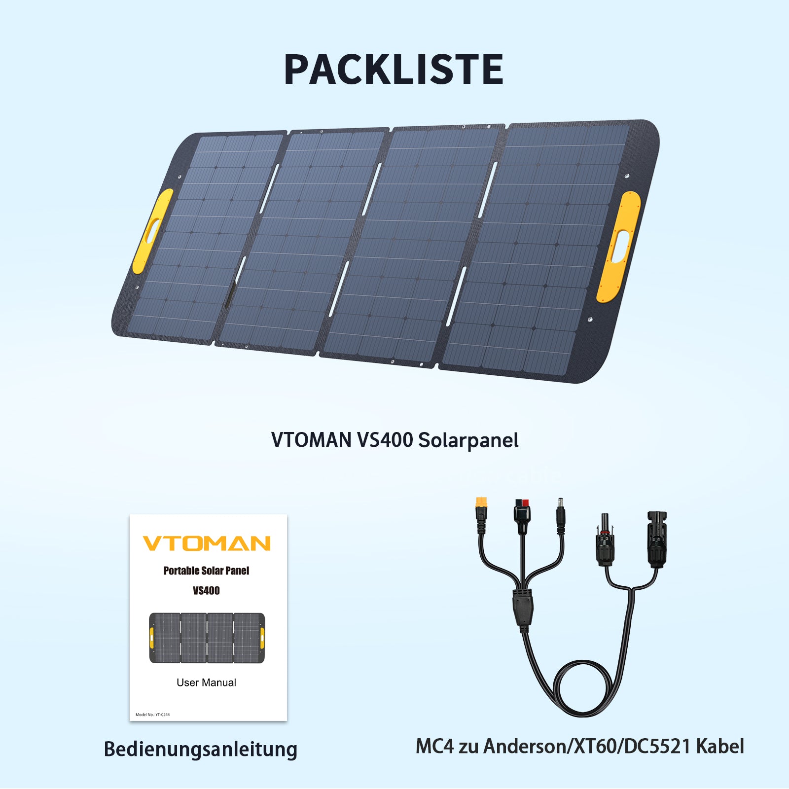 VTOMAN 400W Faltbares tragbares Solarpanel