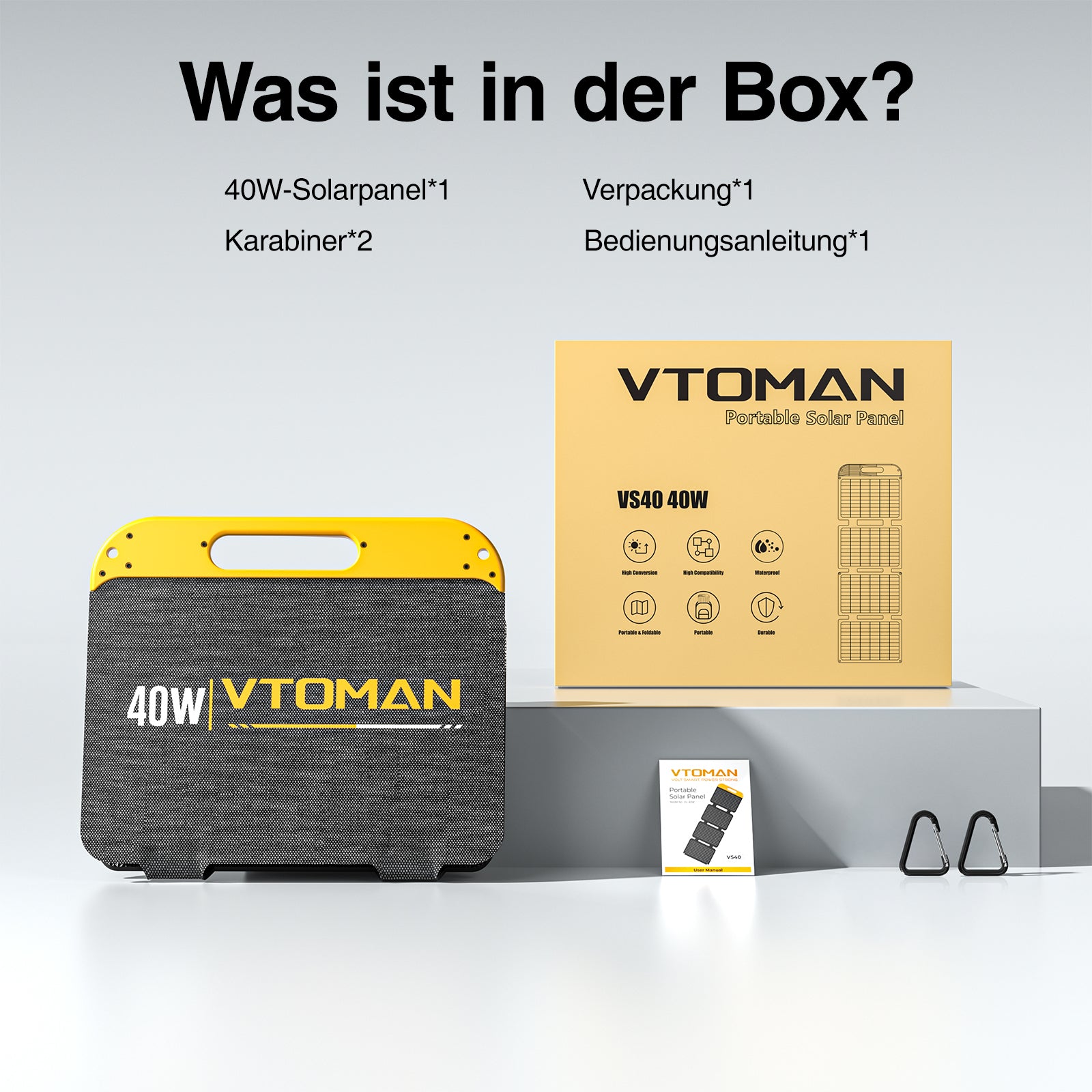 VTOMAN 40W Faltbares Tragbares Solarpanel