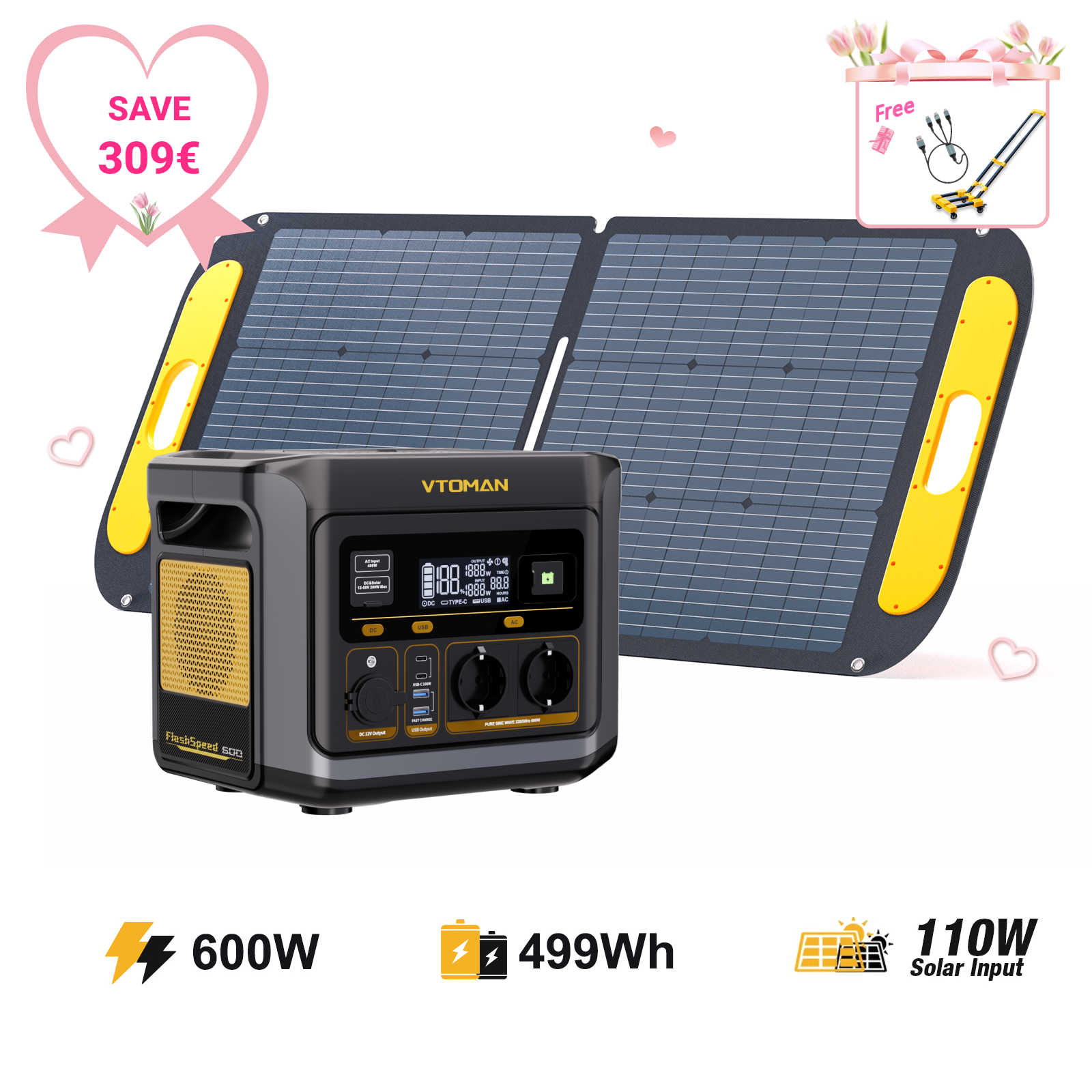 VTOMAN FlashSpeed 600 Tragbare Powerstation