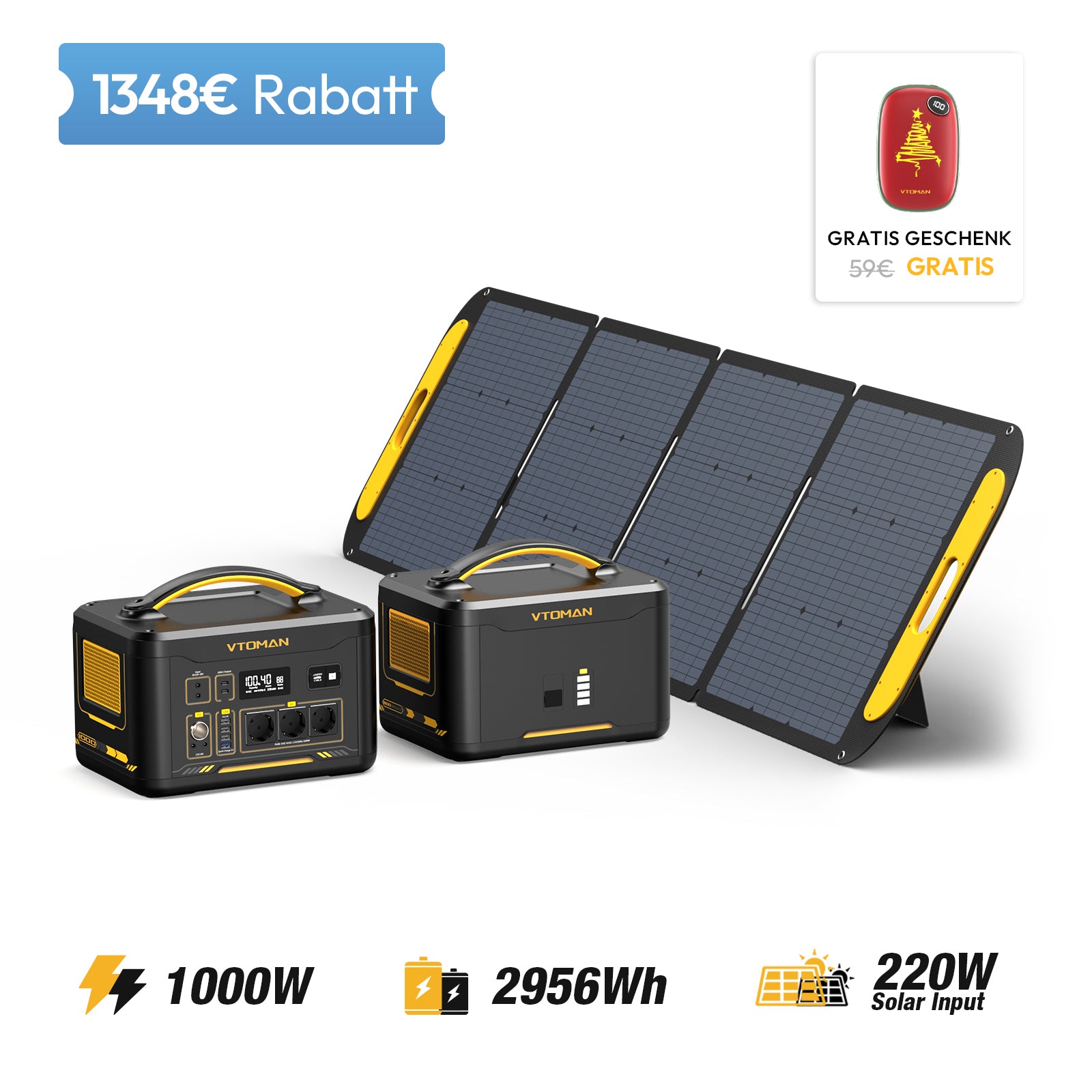 Jump 1000W/ 2956Wh 220W Solargenerator