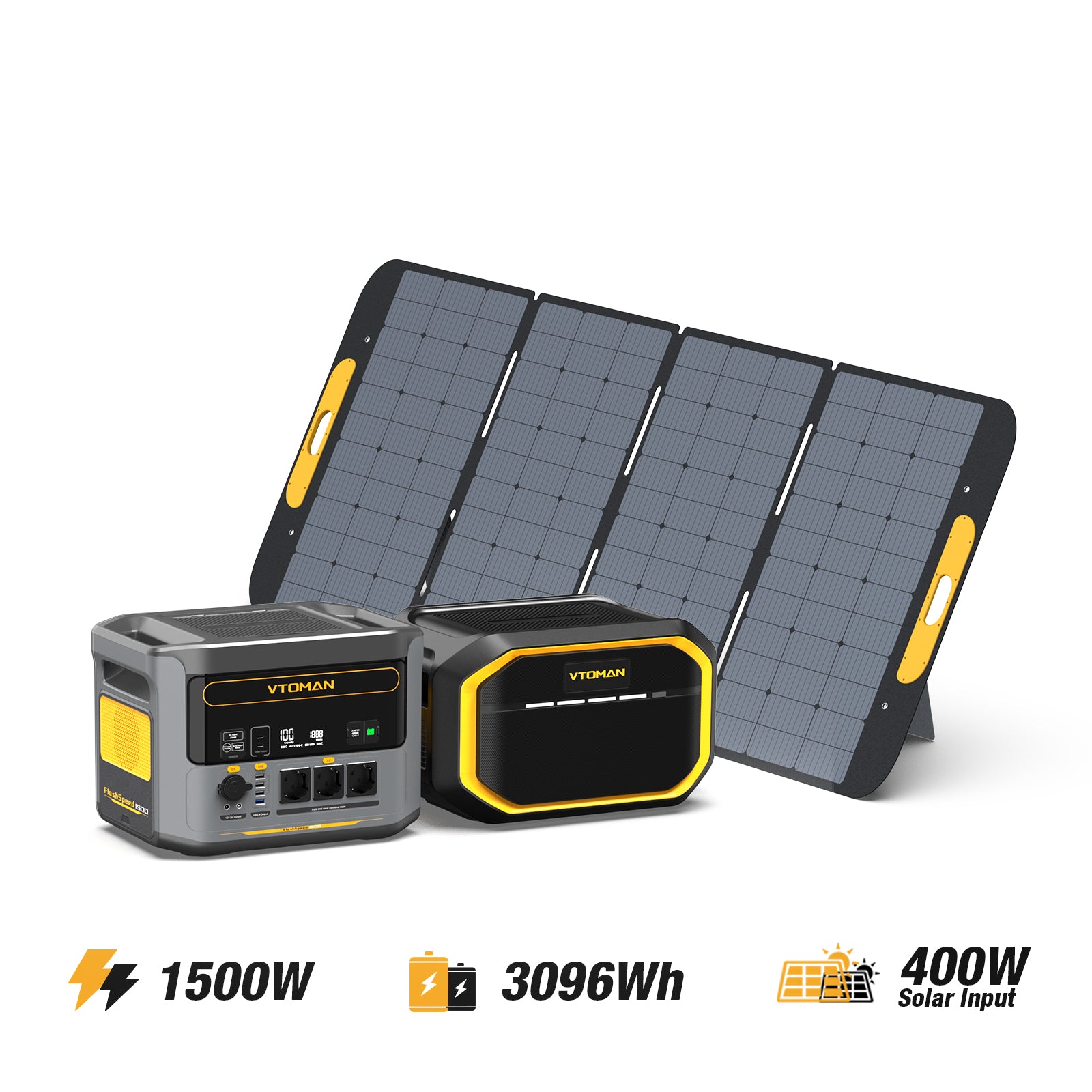 Bundle FlashSpeed 1500+1548Wh Zusatzbatterie +400W Solarpanel