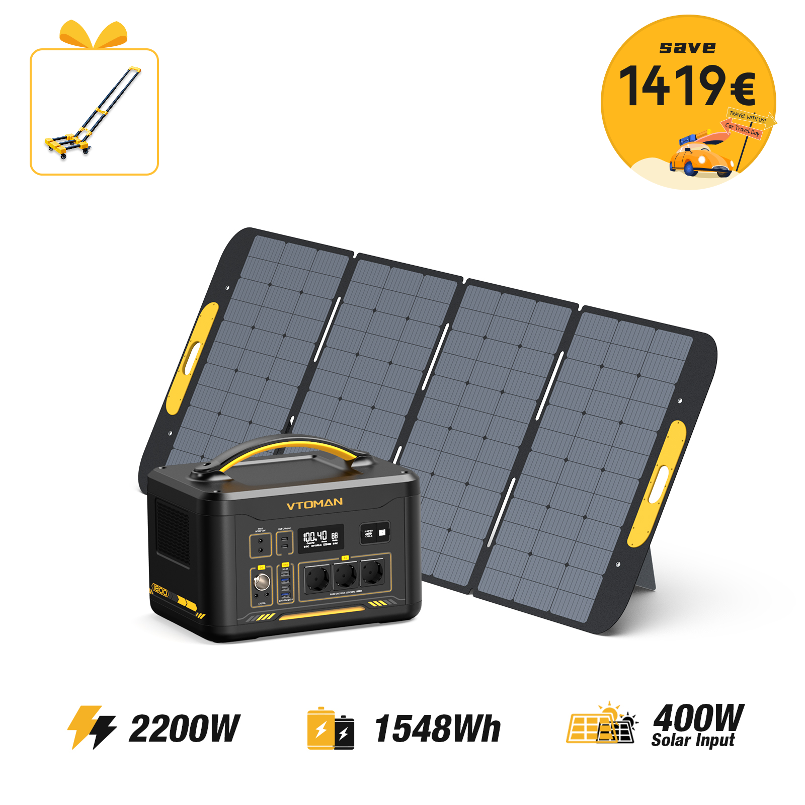 Jump 2200W/1548Wh  400W Solargenerator