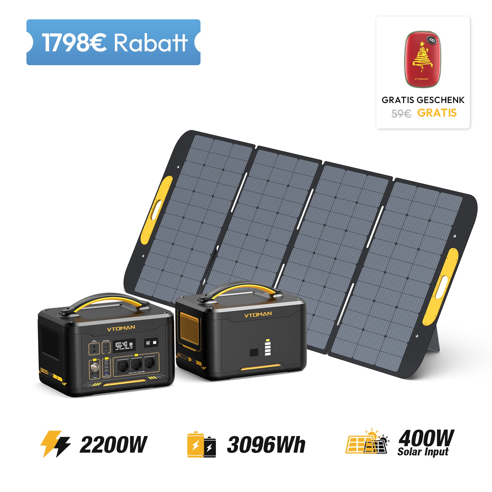 Jump 2200W/3096Wh 400W Solargenerator