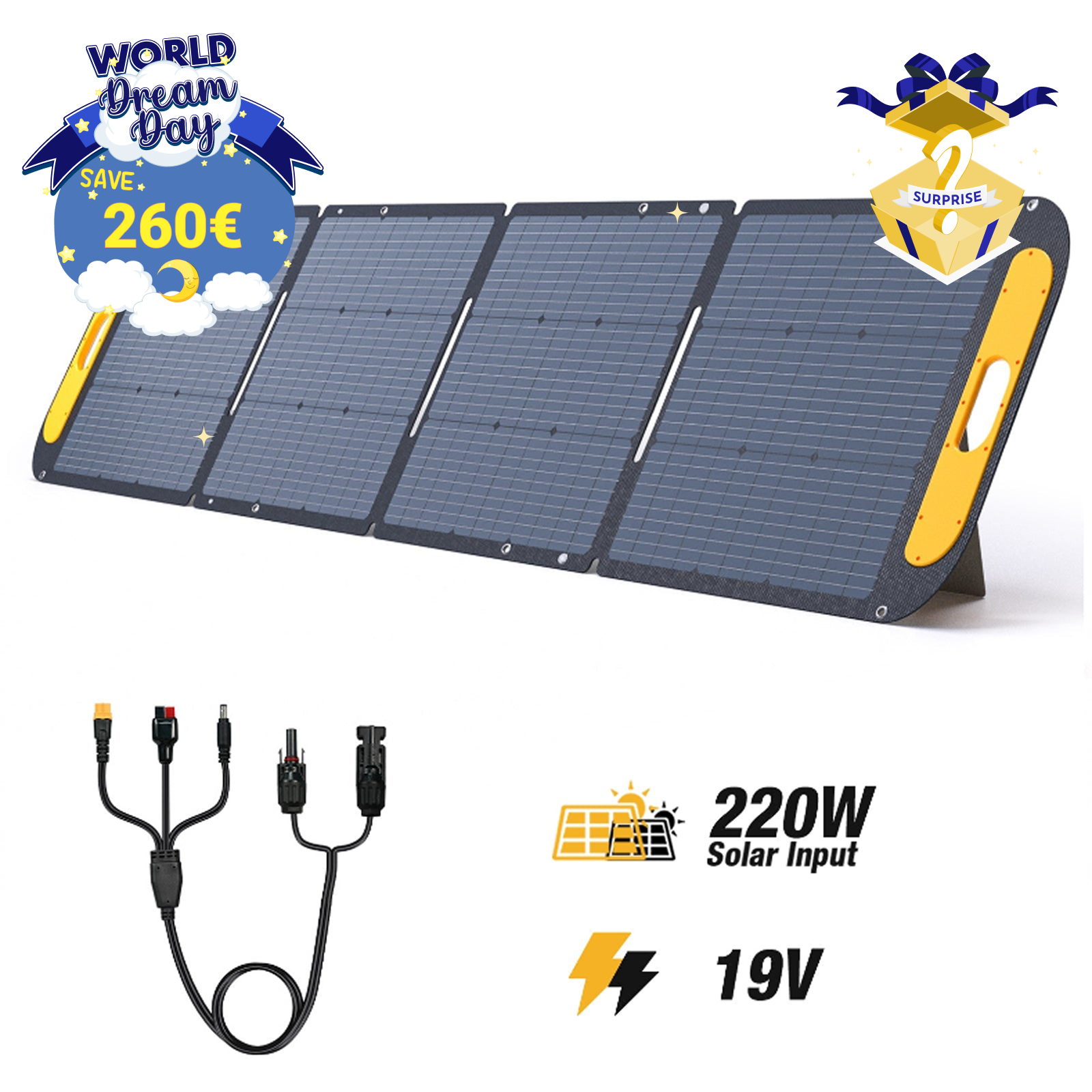 VTOMAN 220W Faltbares tragbares Solarpanel