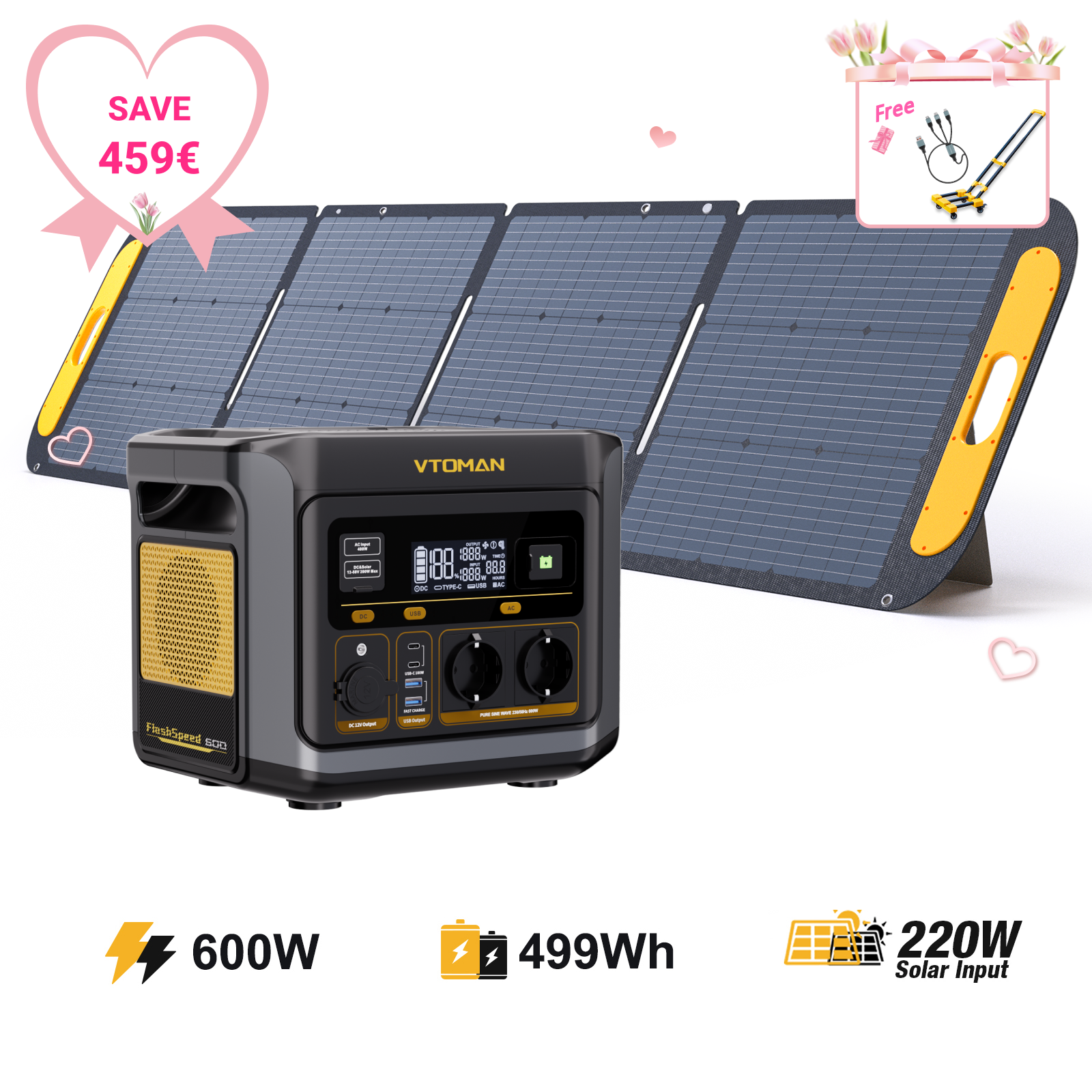 VTOMAN FlashSpeed 600 Tragbare Powerstation