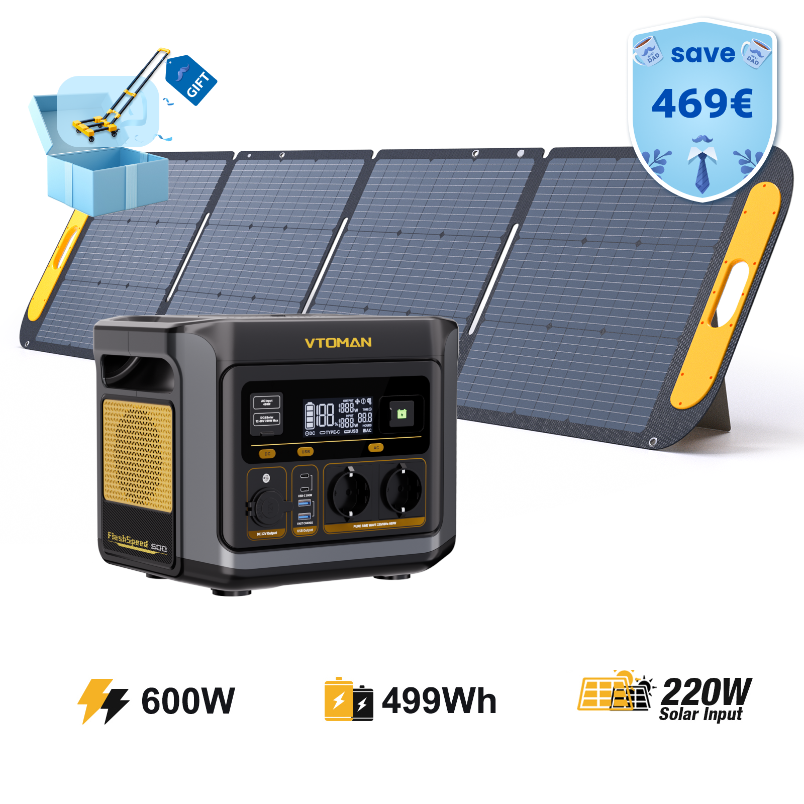 VTOMAN FlashSpeed 600 Tragbare Powerstation