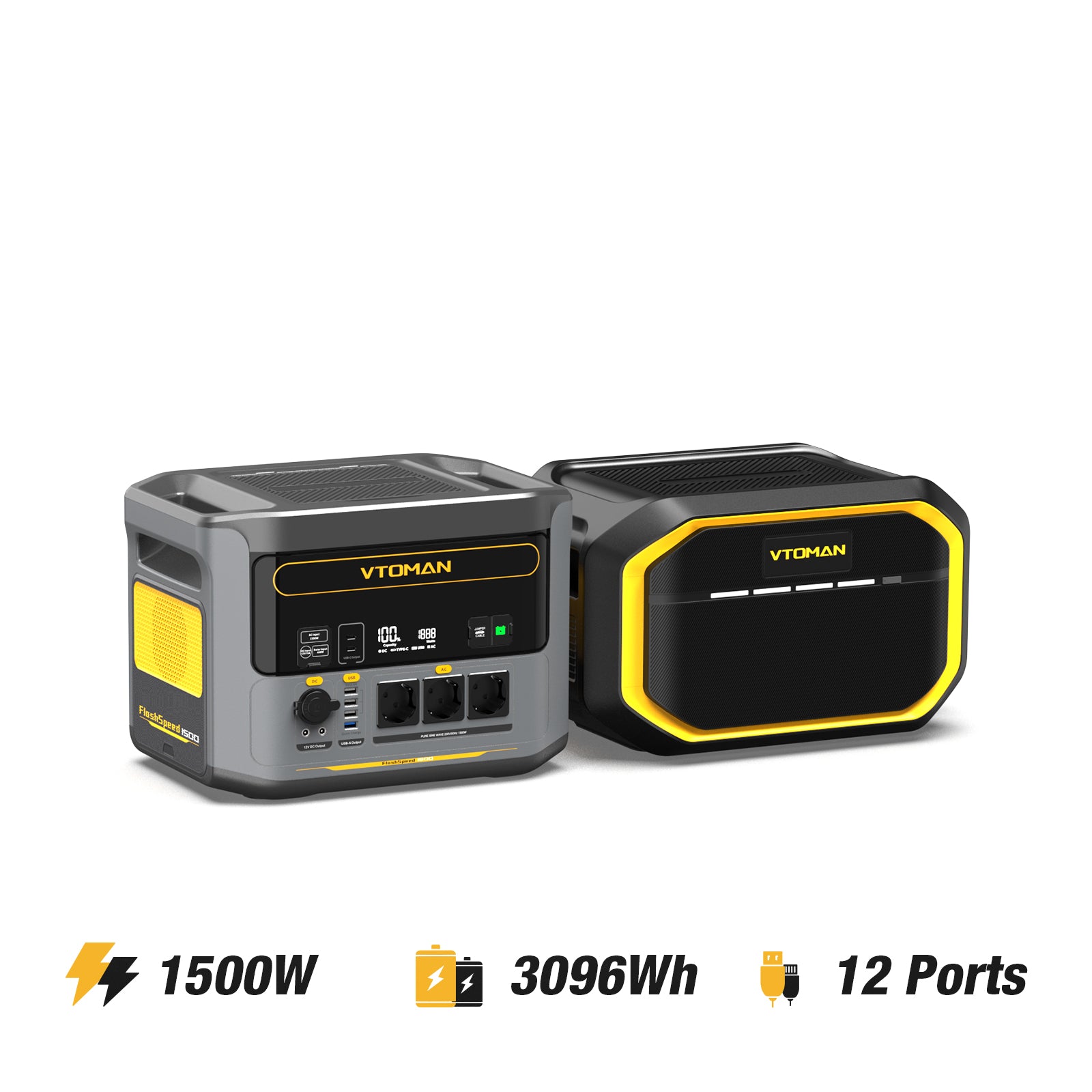 VTOMAN 1548Wh Zusatzbatterie kompatibel mit FlashSpeed 1500