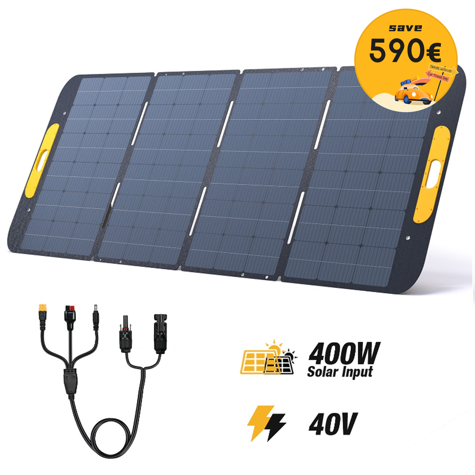 VTOMAN 400W Faltbares tragbares Solarpanel