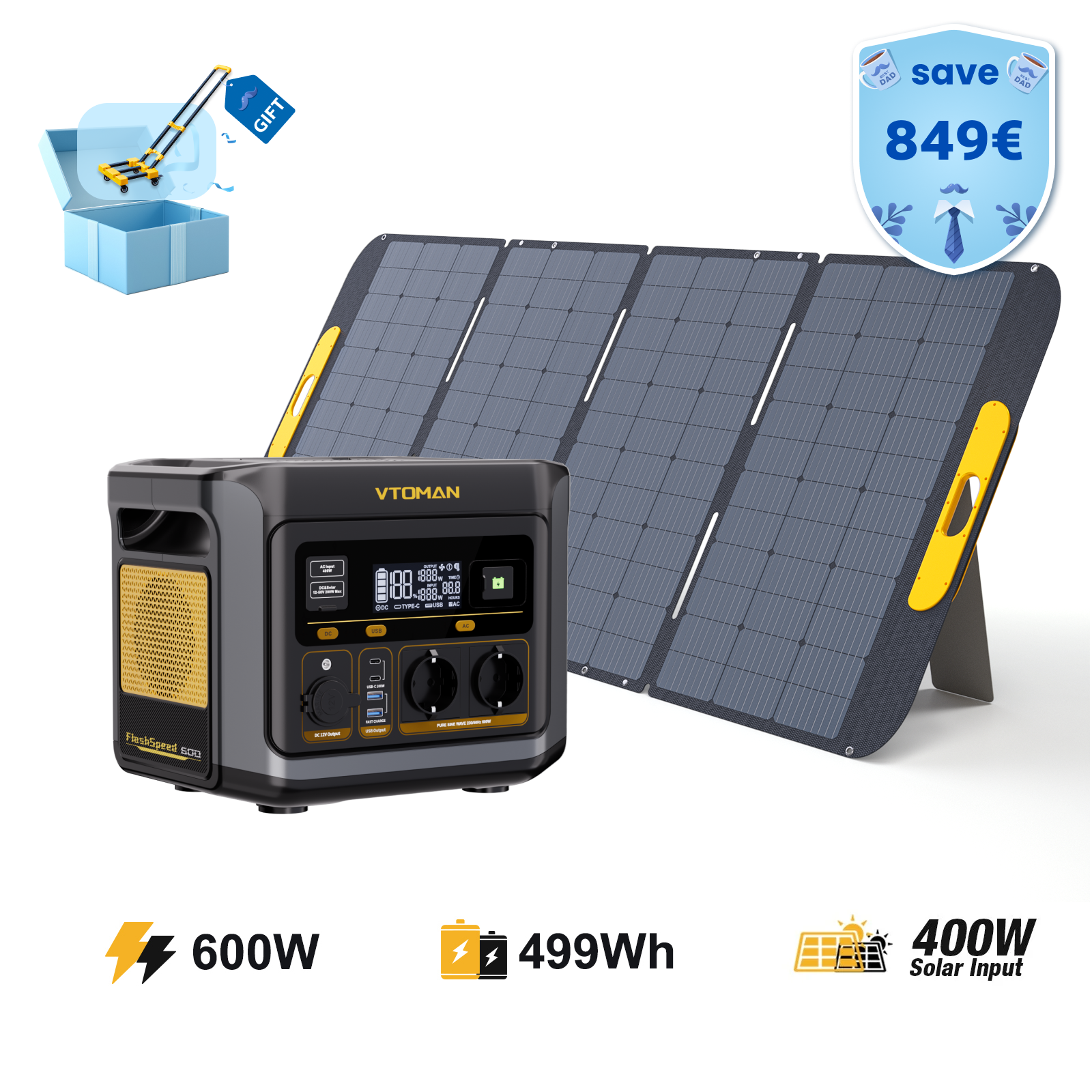 VTOMAN FlashSpeed 600 Tragbare Powerstation