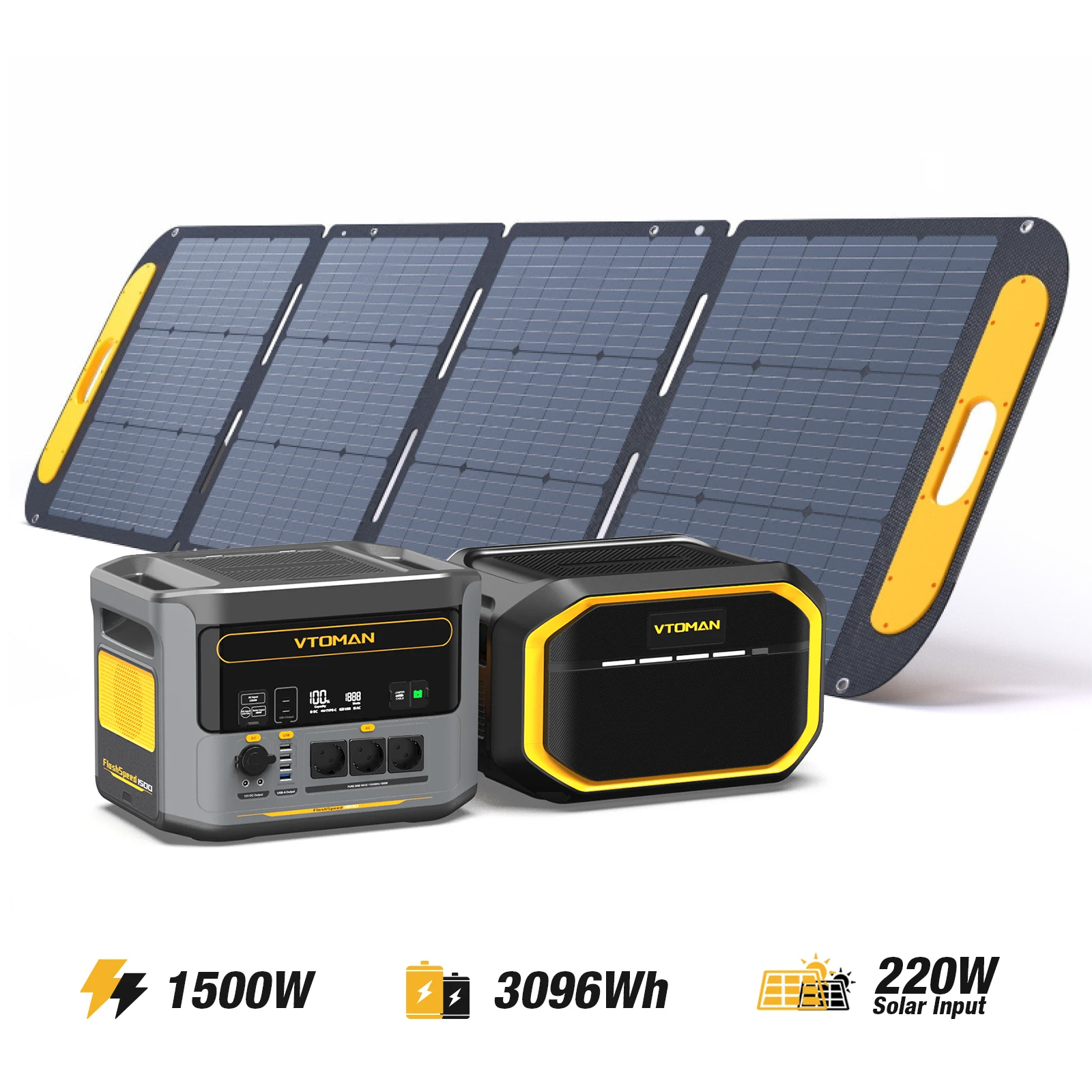 Bundle FlashSpeed 1500/3096Wh Zusatzbatterie 220W Solargenerator