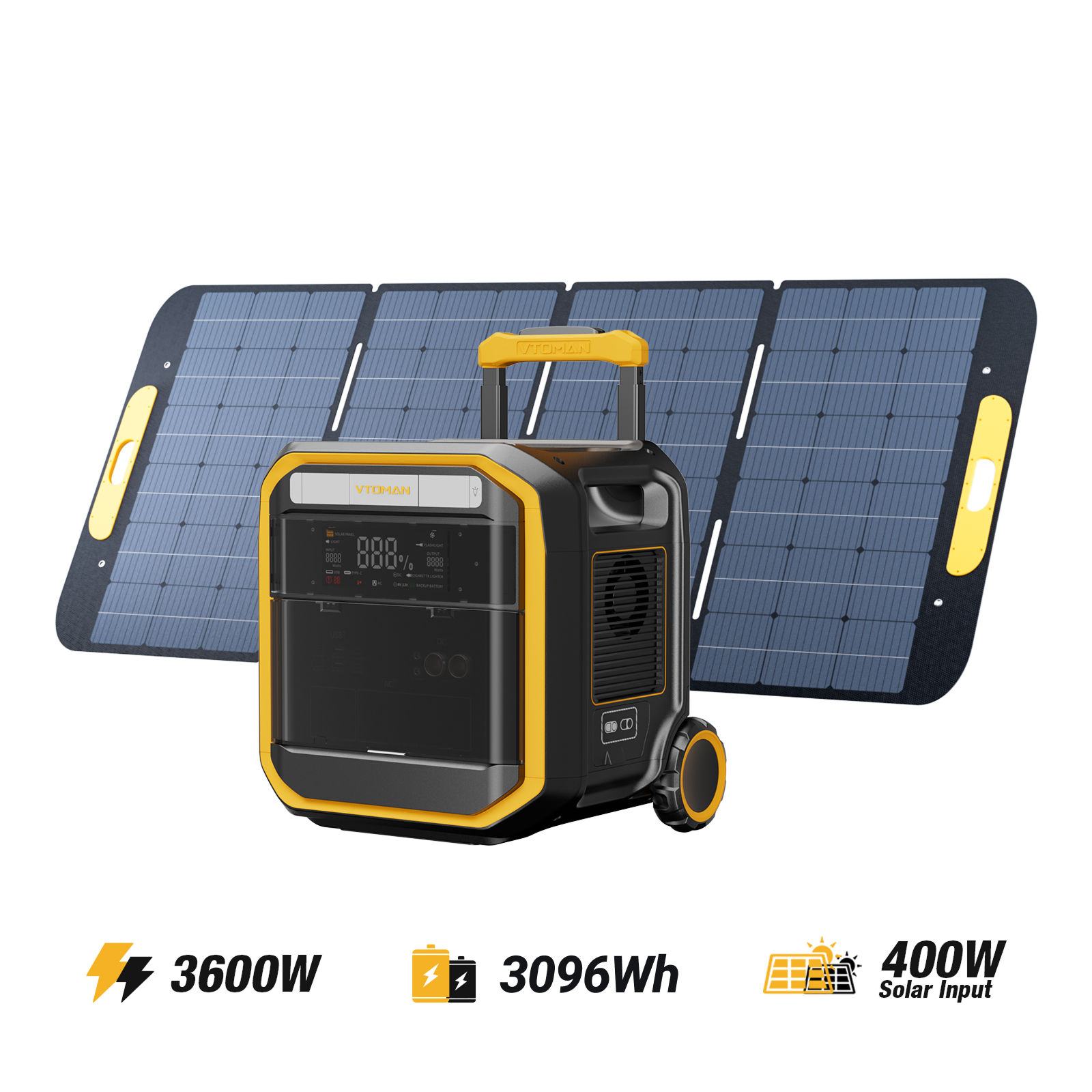 VTOMAN FlashSpeed Pro 3600 Tragbare Powerstation 400W Solargenerator