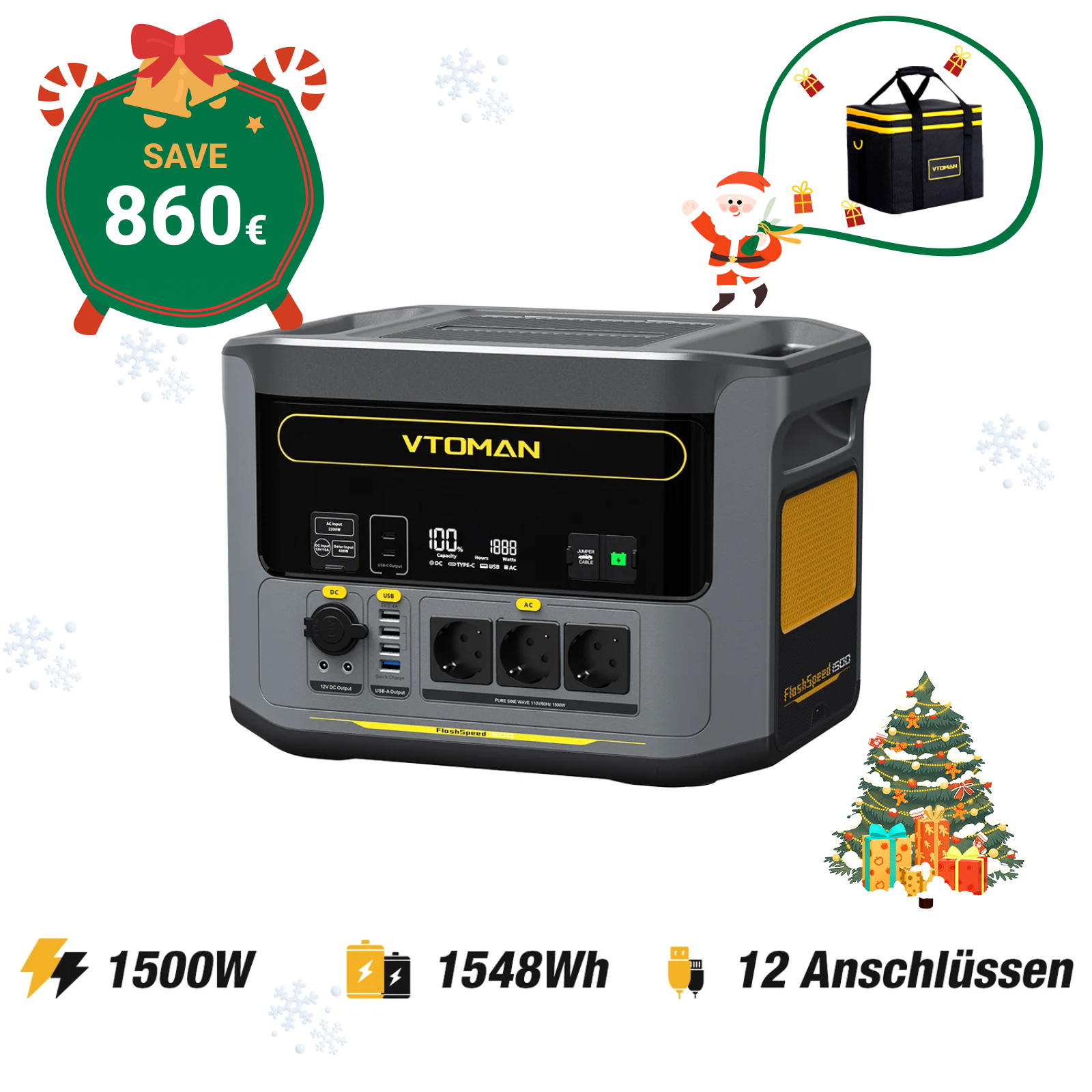 VTOMAN FlashSpeed 1500 Tragbare Powerstation