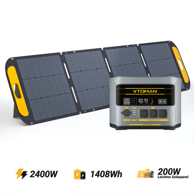 VTOMAN FlashSpeed 2400 Draagbaar powerstation 200W Pro Solargenerator