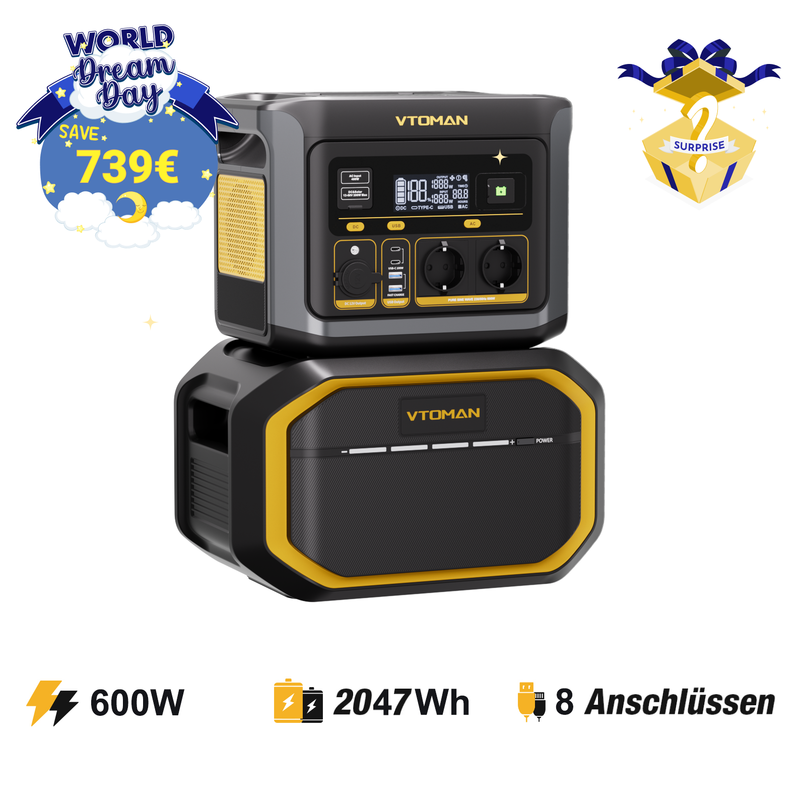 VTOMAN FlashSpeed 600 Tragbare Powerstation