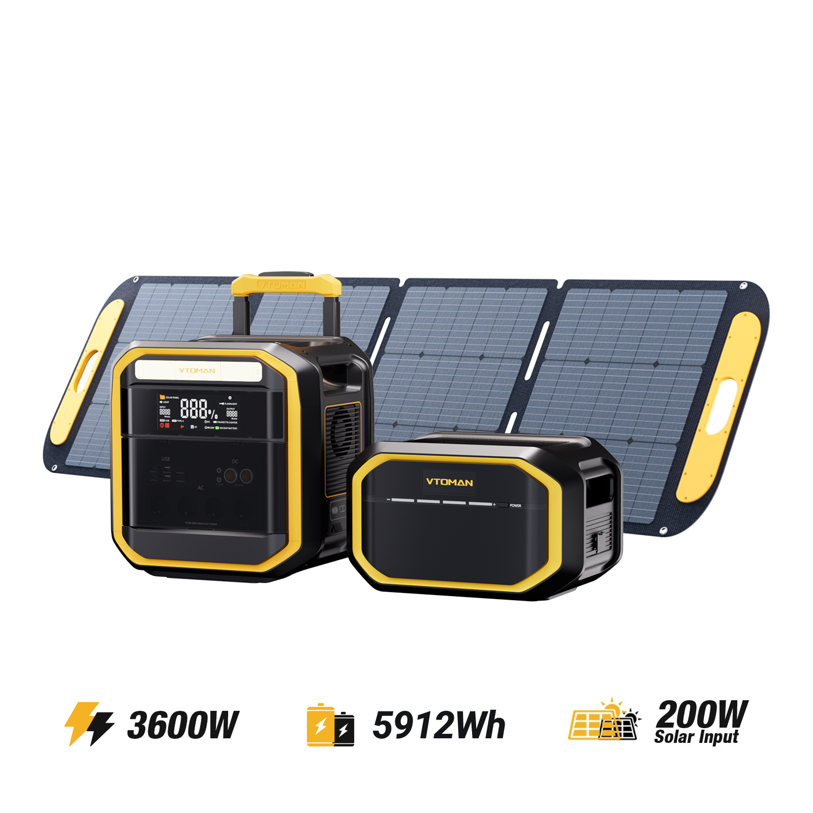 VTOMAN FlashSpeed Pro 3600/5912Wh 200W Pro Solargenerator