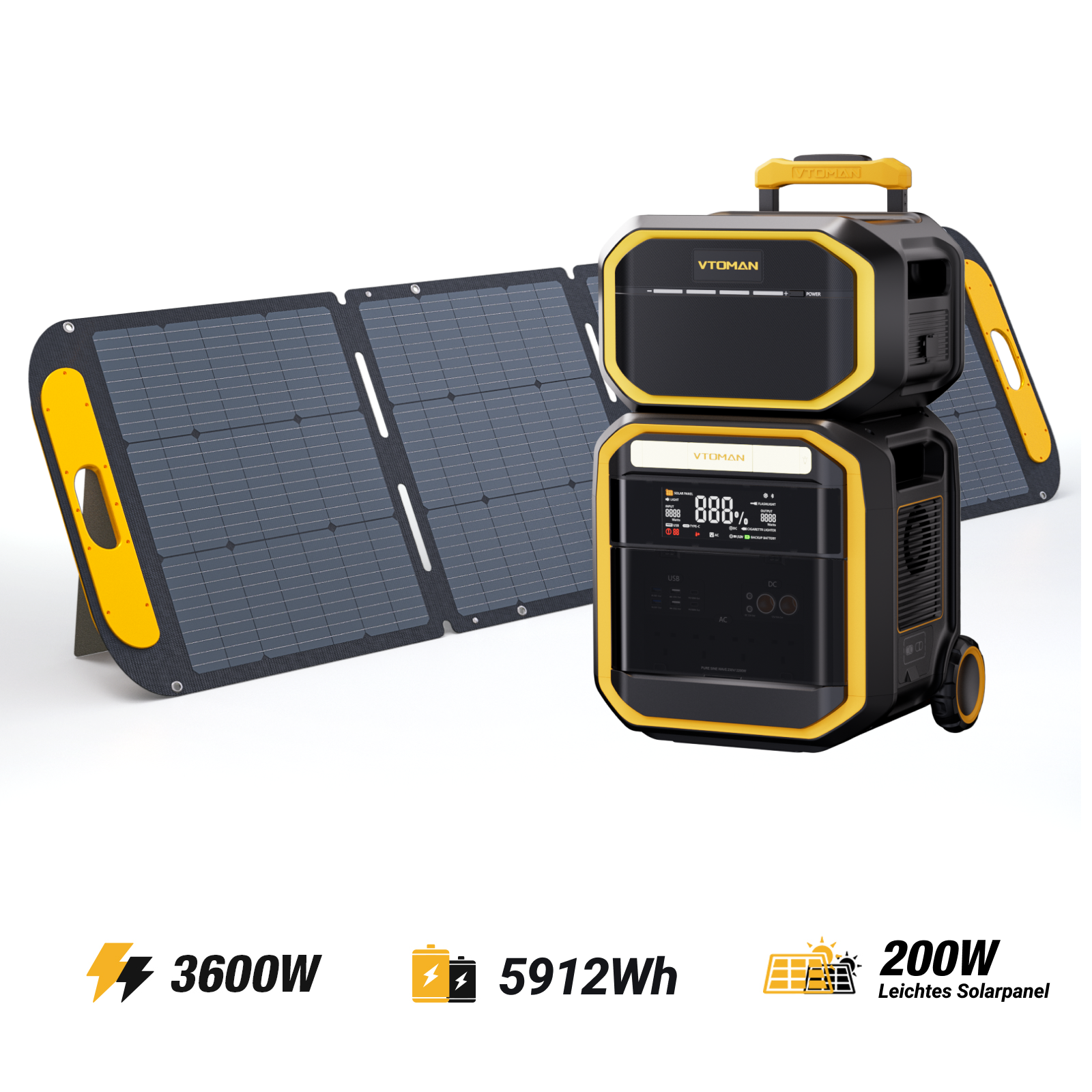 VTOMAN FlashSpeed Pro 3600/5912Wh 200W Pro solargenerator