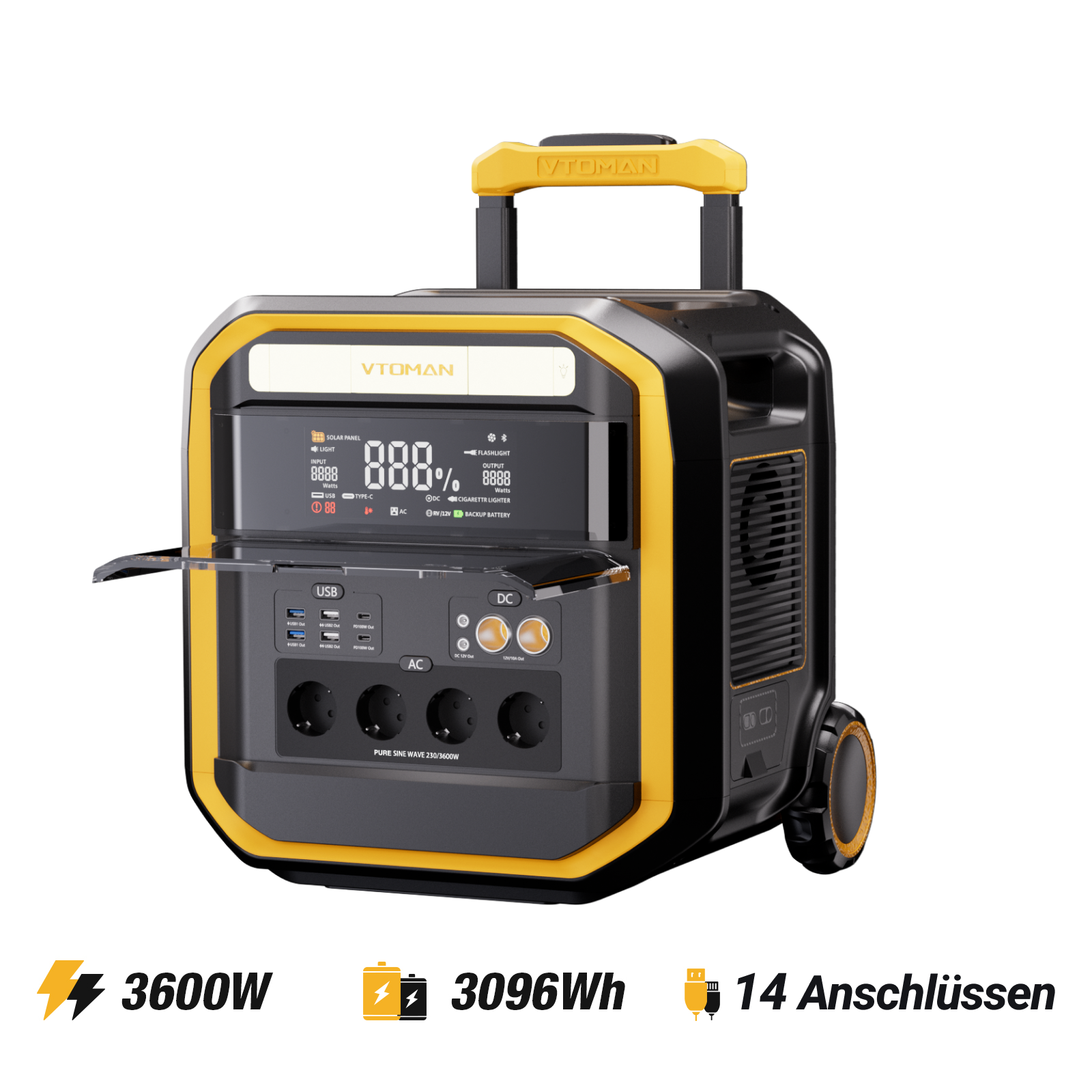 VTOMAN FlashSpeed Pro 3600 Tragbare Powerstation