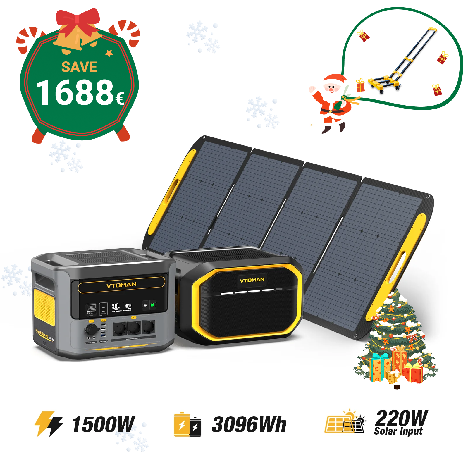 Bundle FlashSpeed 1500/3096Wh Zusatzbatterie 220W Solargenerator