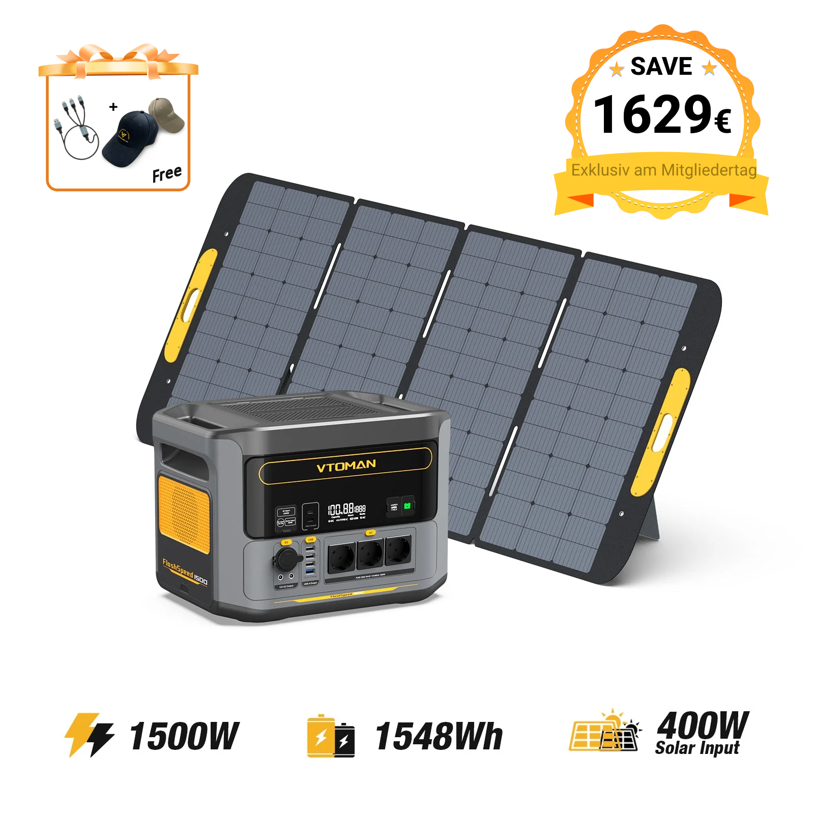 FlashSpeed 1500W/1548Wh 400W Solargenerator