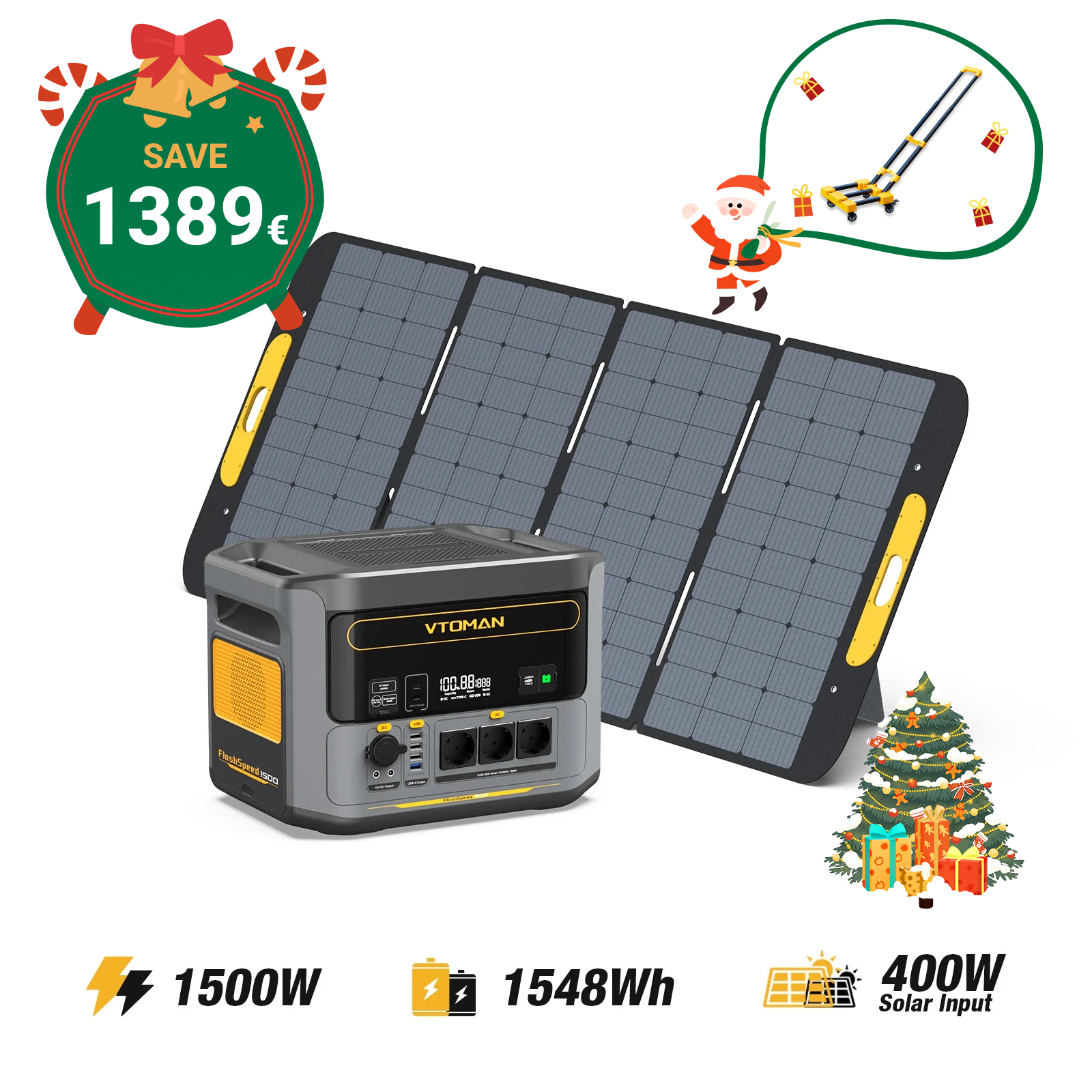 FlashSpeed 1500W/1548Wh 400W Solargenerator