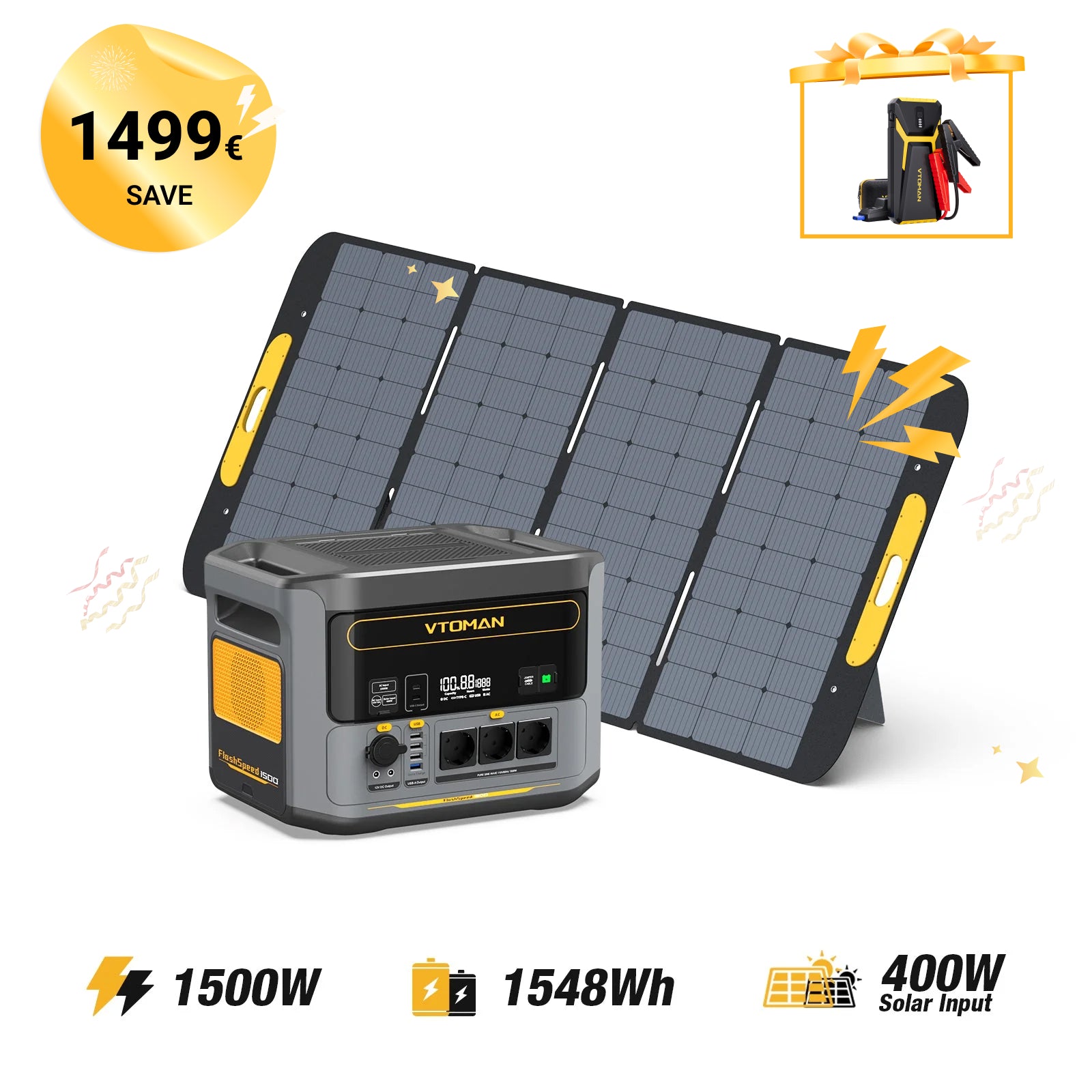 FlashSpeed 1500W/1548Wh 400W Solargenerator