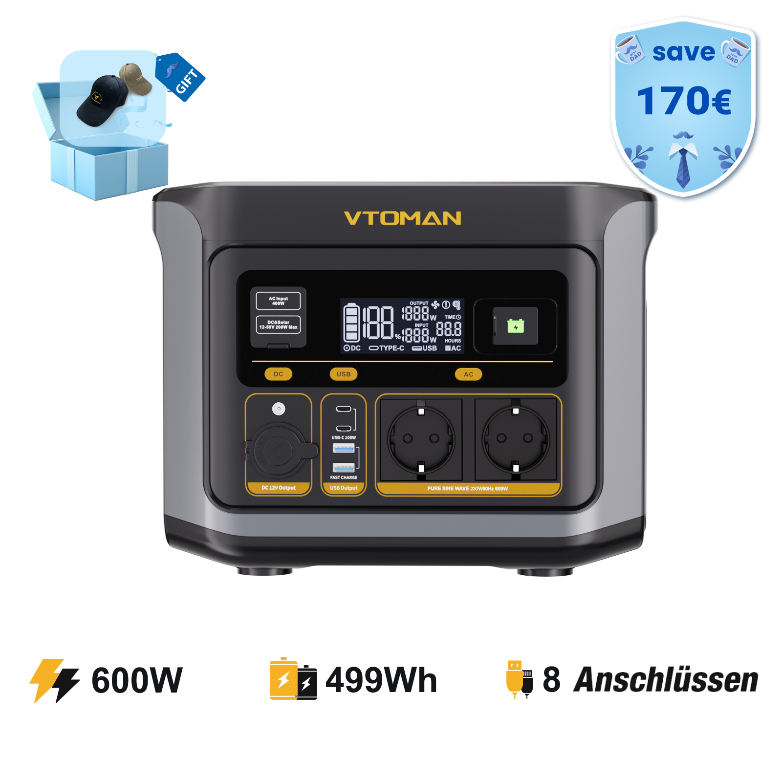 VTOMAN FlashSpeed 600 Tragbare Powerstation