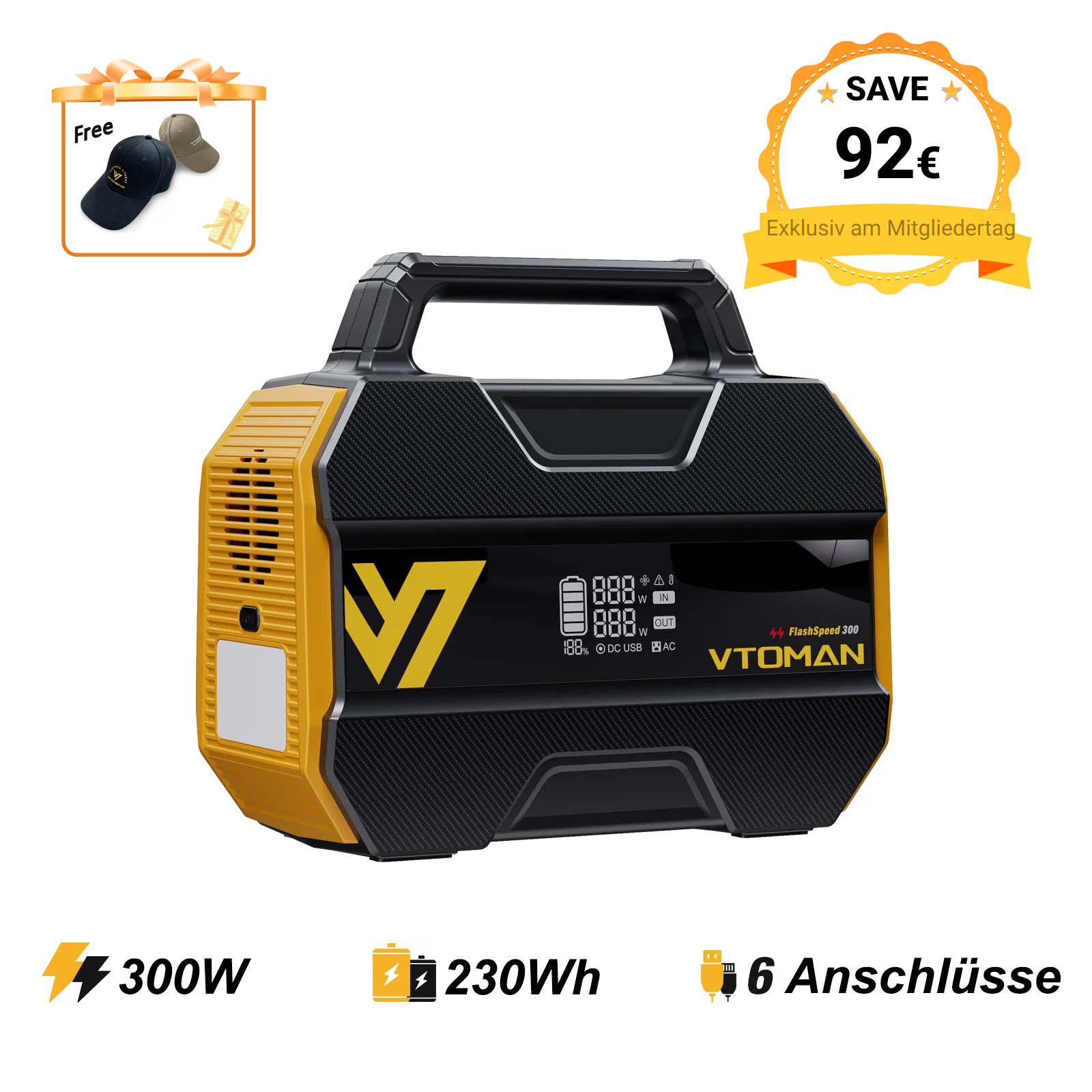VTOMAN FlashSpeed 300 Tragbare Powerstation