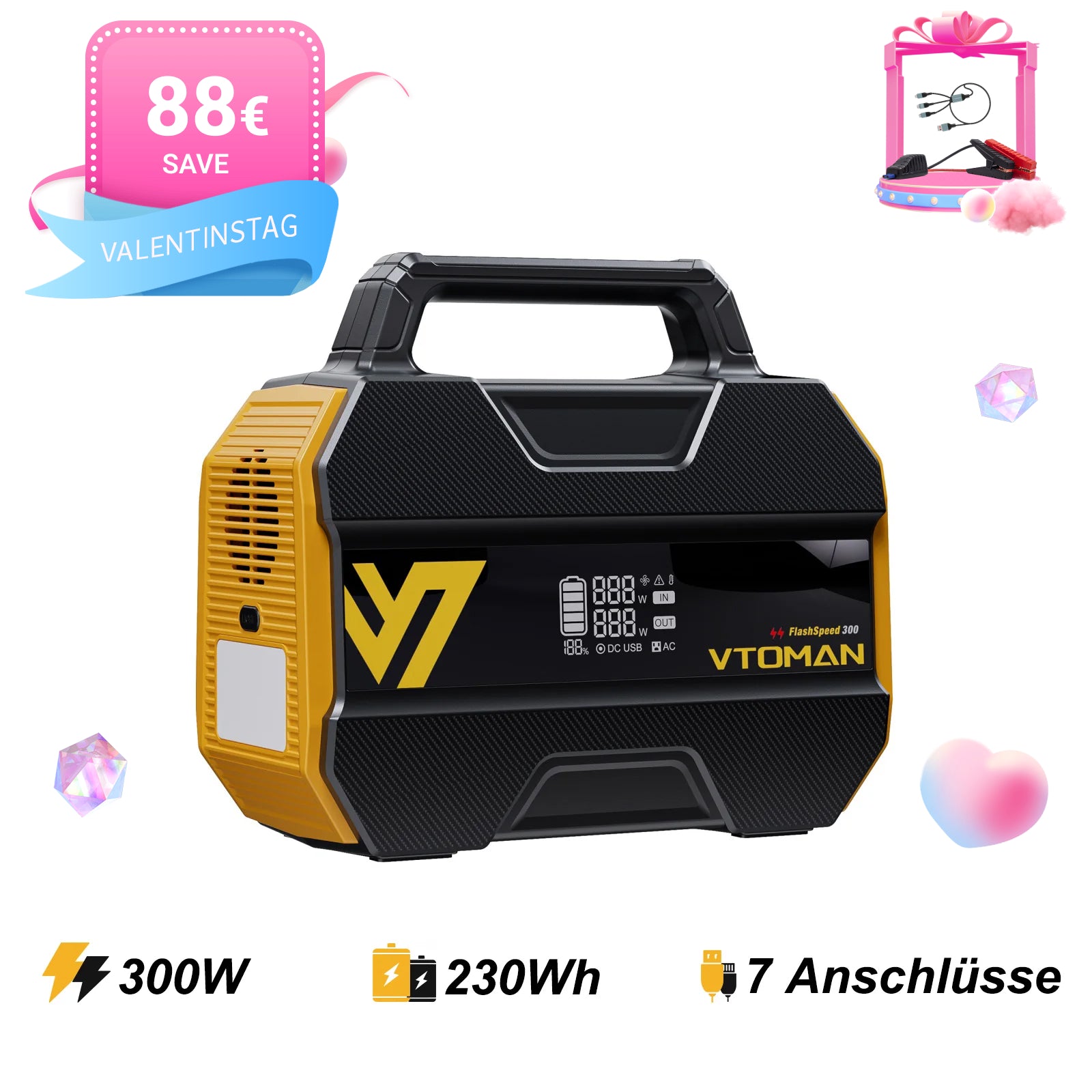 VTOMAN FlashSpeed 300 Tragbare Powerstation