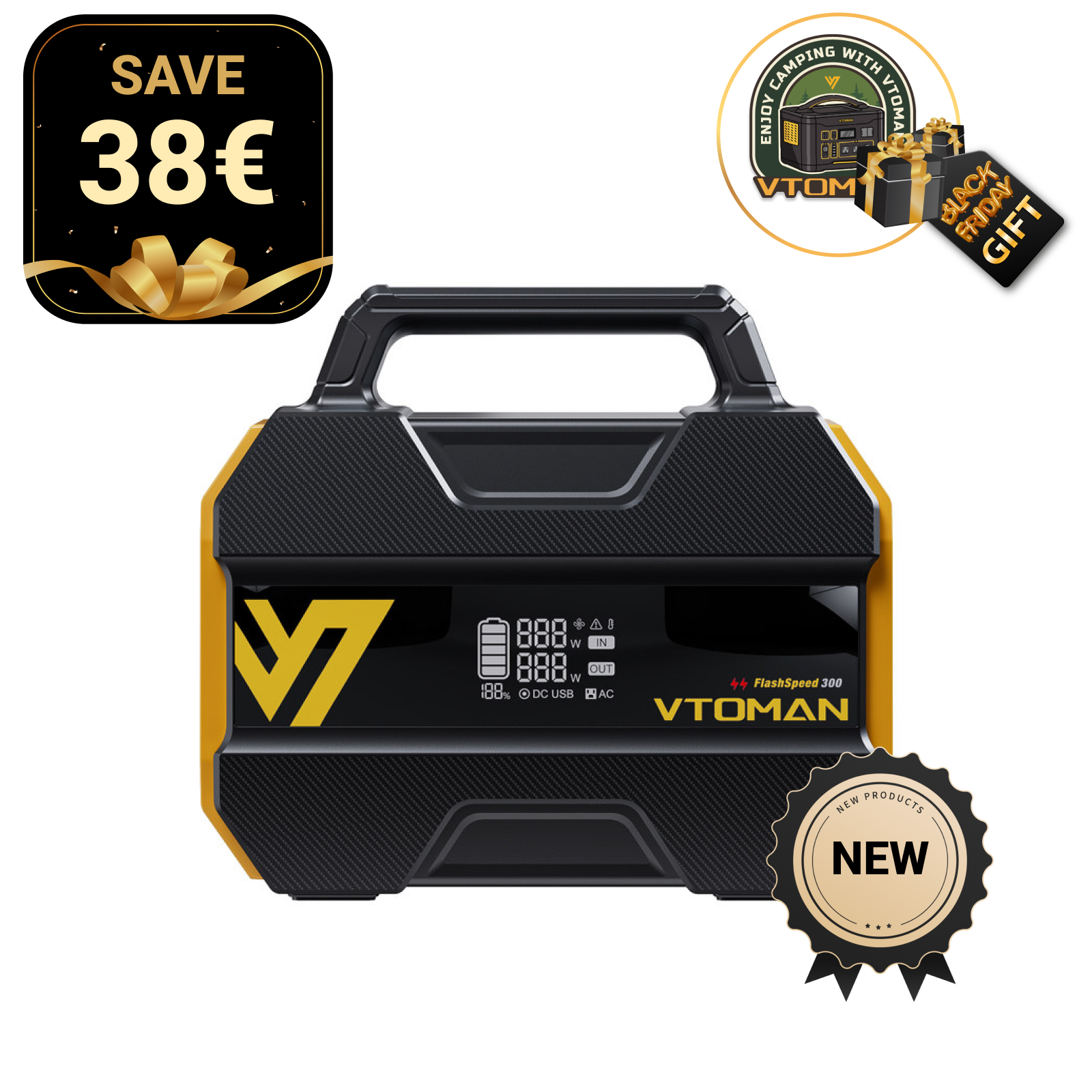 VTOMAN FlashSpeed 300 Tragbares Kraftwerk 300W 230Wh