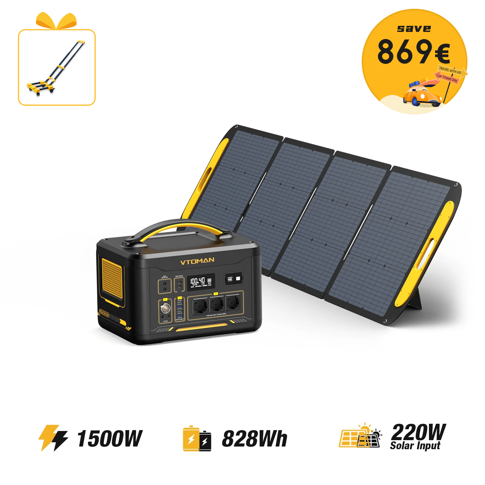 Jump 1500W/828Wh 220W Solargenerator