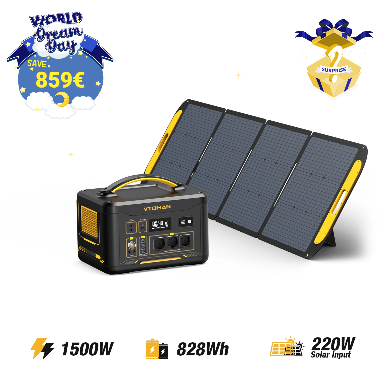 Jump 1500W/828Wh 220W Solargenerator