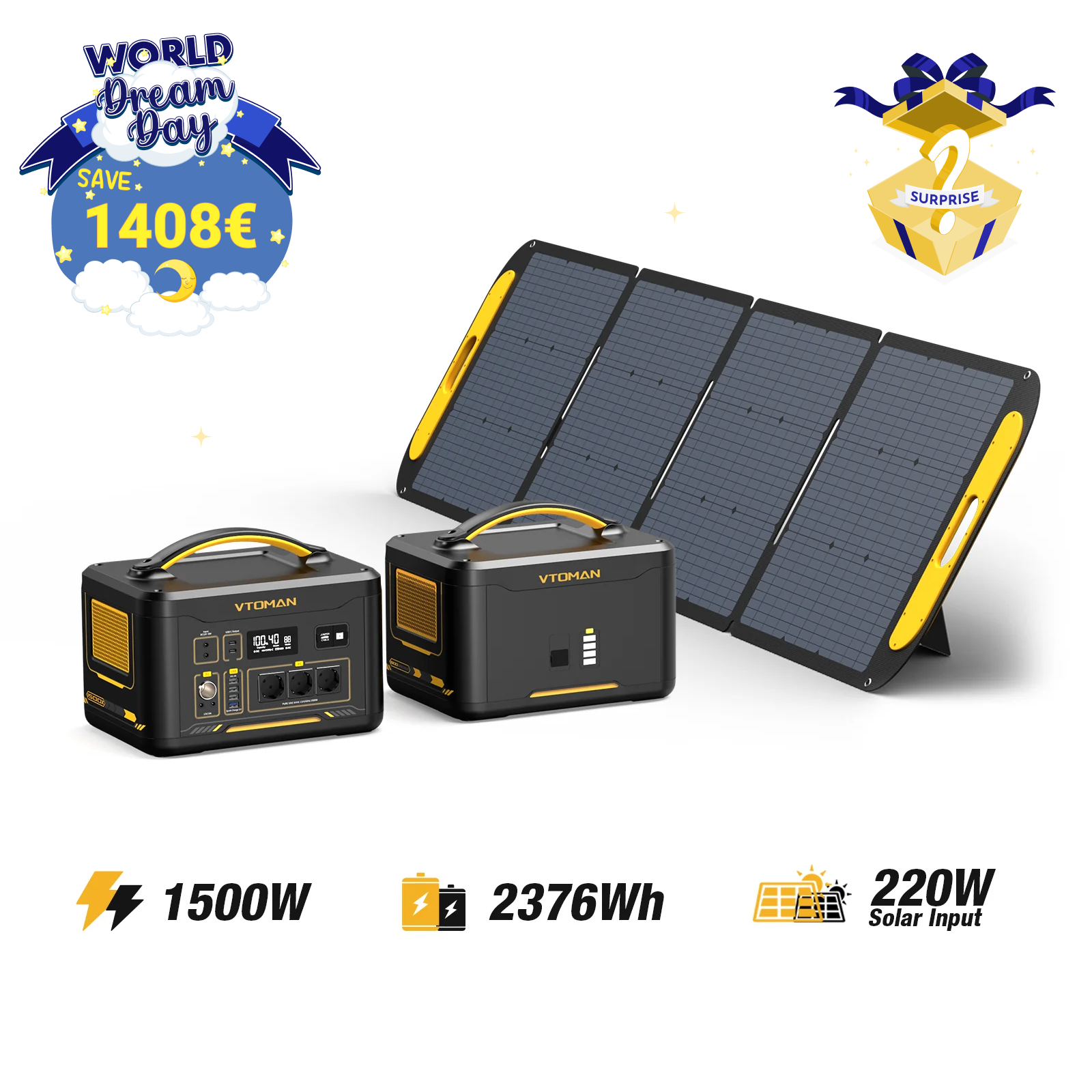 Jump 1500W/2376Wh 220W Solargenerator