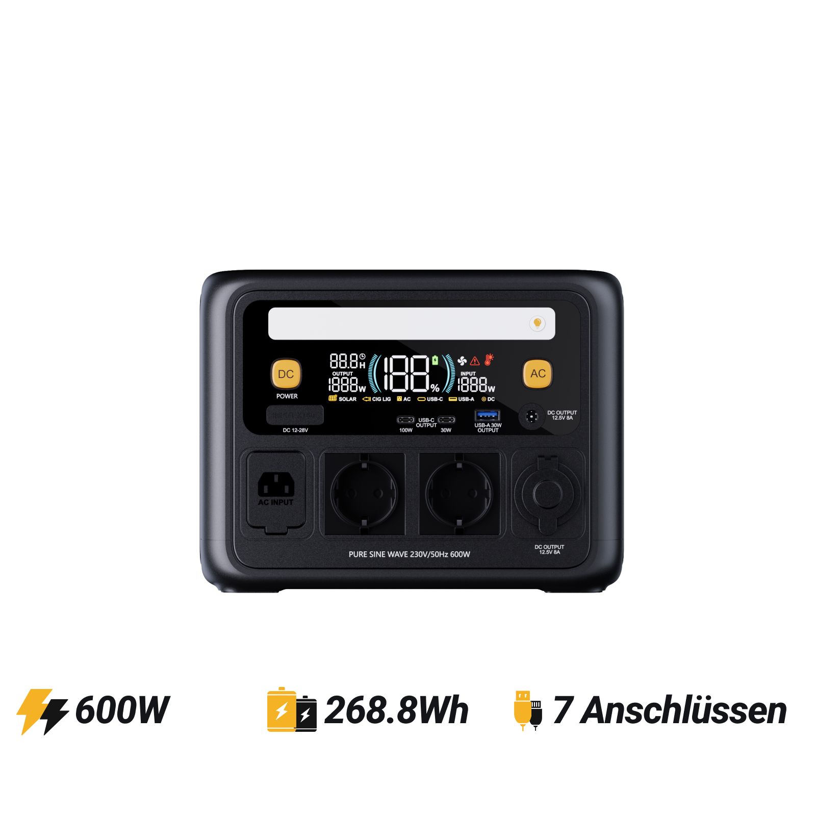 VTOMAN Jump 600X Tragbare Powerstation 268,8Wh