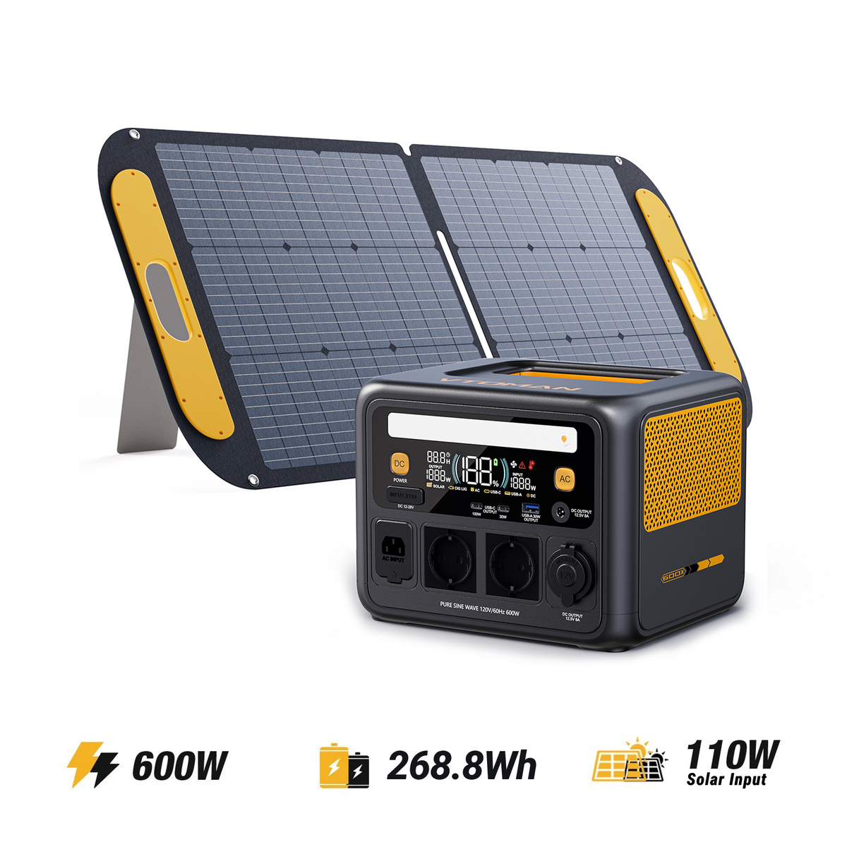 VTOMAN Jump 600X/268,8Wh 110W Solargenerator