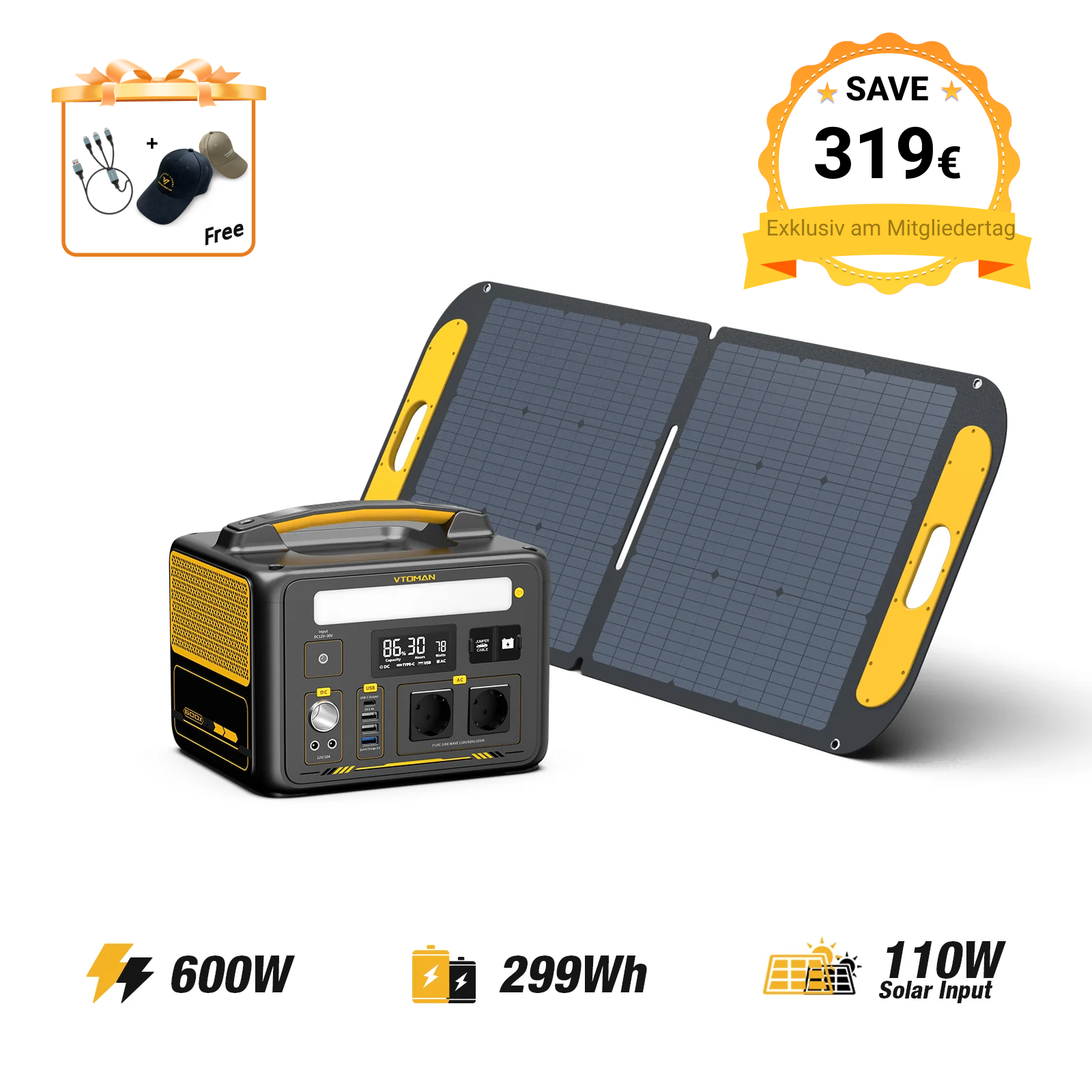 Jump 600W/299Wh 110W Solargenerator