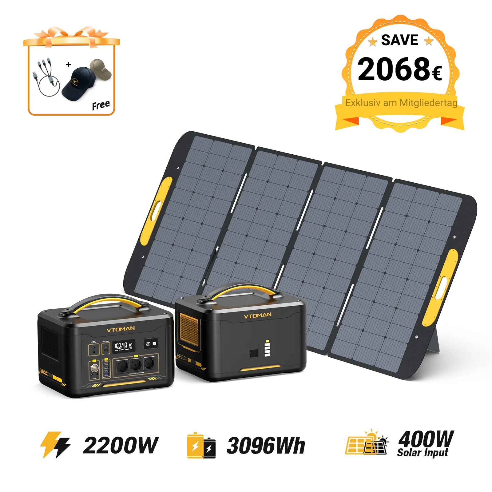 Jump 2200W/3096Wh 400W Solargenerator