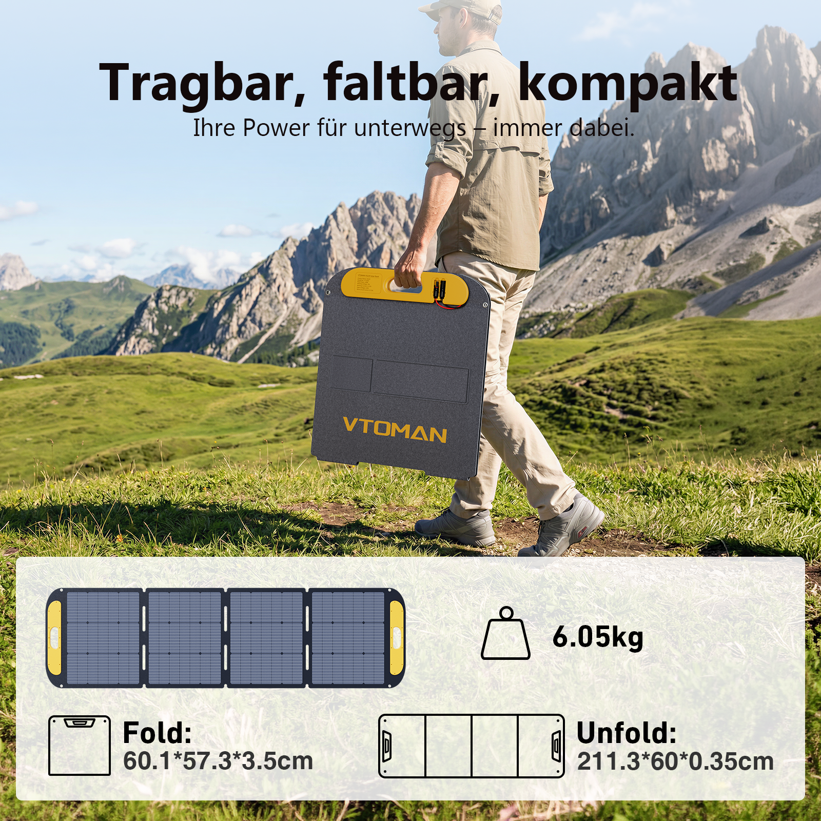 VTOMAN 200 W Leichtes Faltbares Solarpanel