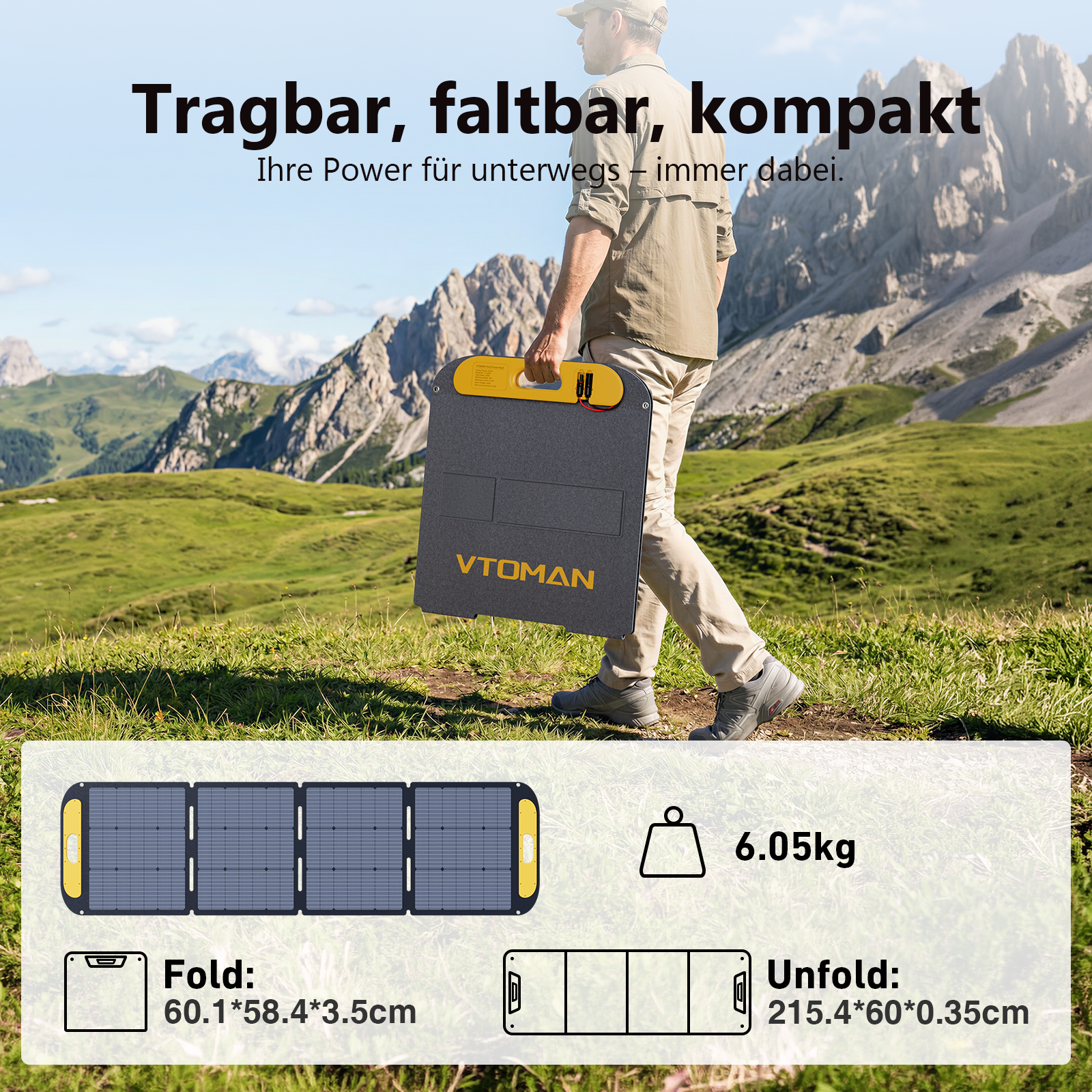 VTOMAN 200 W Pro Leichtes Faltbares Solarpanel