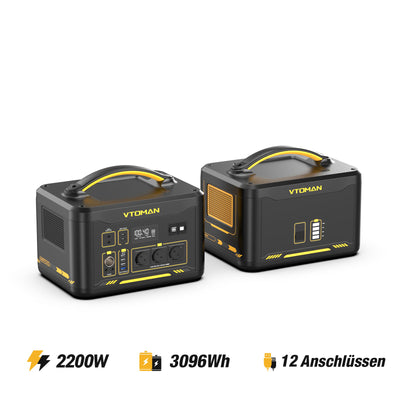 VTOMAN Jump 2200 mit 1548Wh Zusatzbatterie