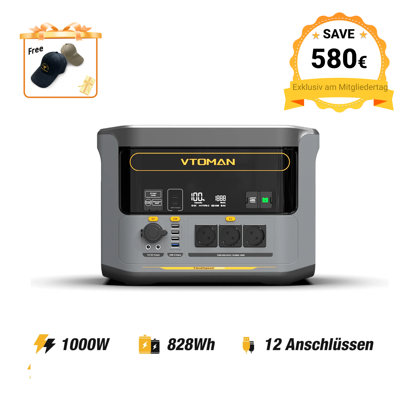 VTOMAN FlashSpeed 1000 Tragbare Powerstation