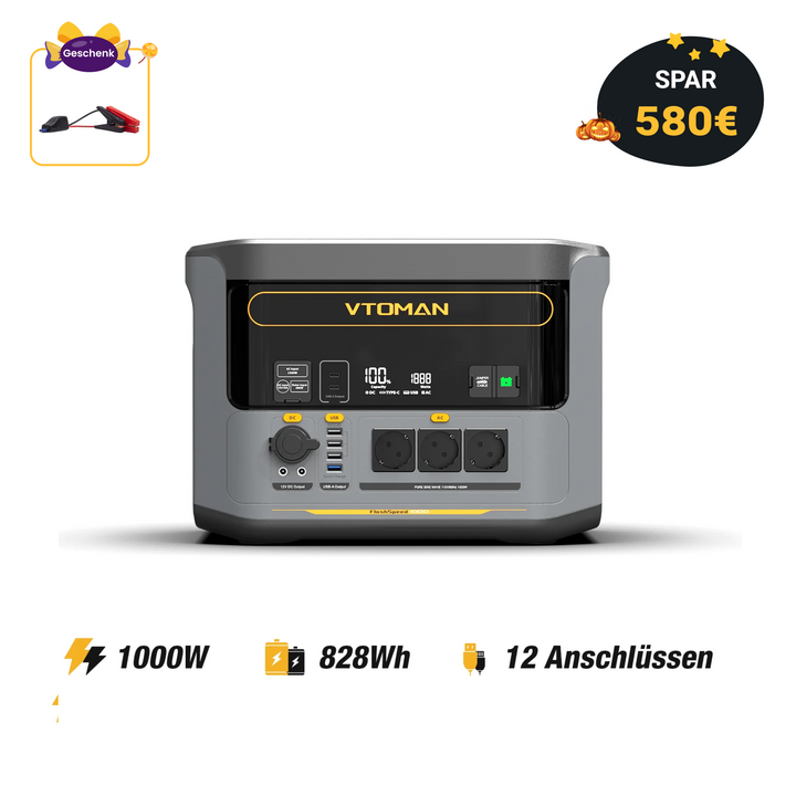 VTOMAN FlashSpeed 1000 Tragbare Powerstation – VTOMAN DE