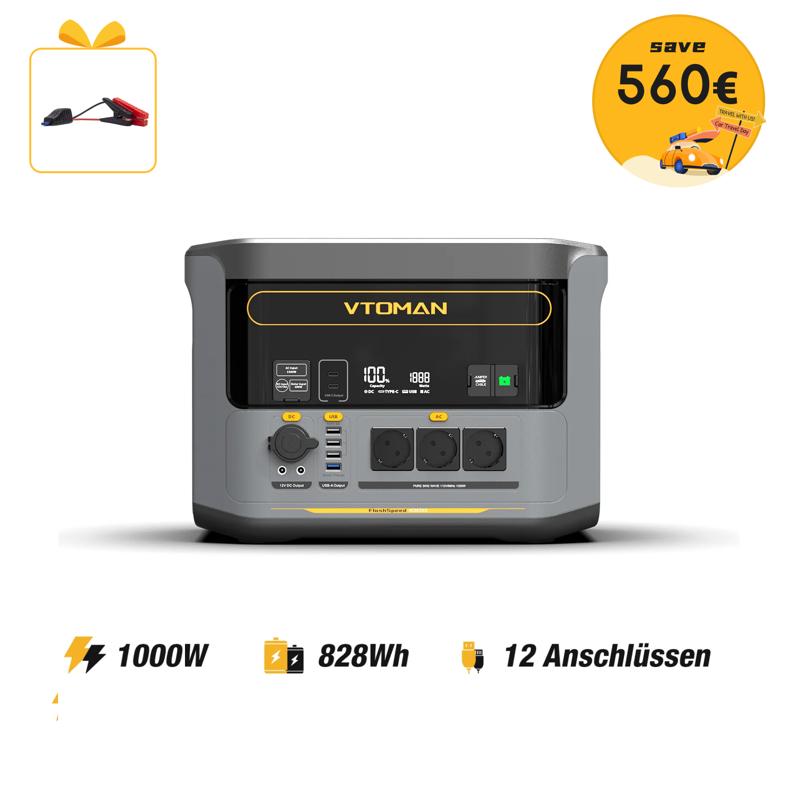 VTOMAN FlashSpeed 1000 Tragbare Powerstation