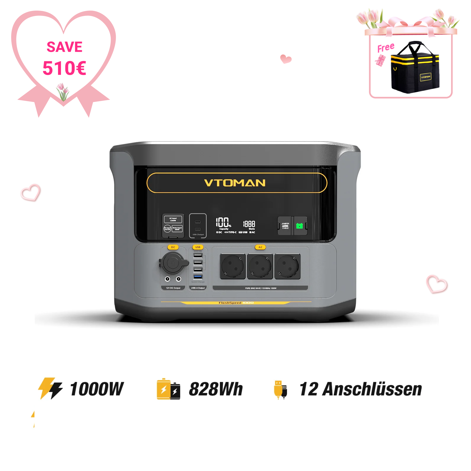 VTOMAN FlashSpeed 1000 Tragbare Powerstation