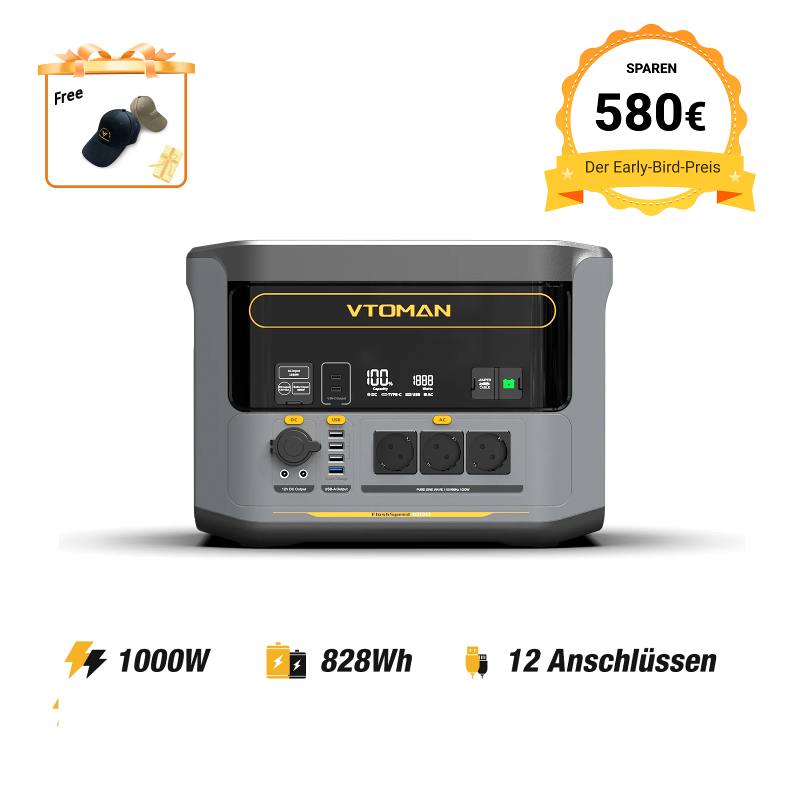 VTOMAN FlashSpeed 1000 Tragbare Powerstation